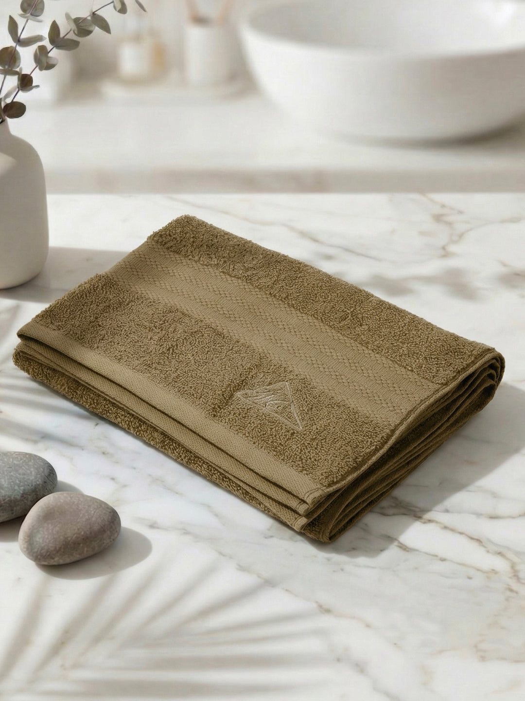 Essential Khaki 100% Cotton Solid 380 GSM Bath Towel Jazz Small 1 Pc Pvc Pack