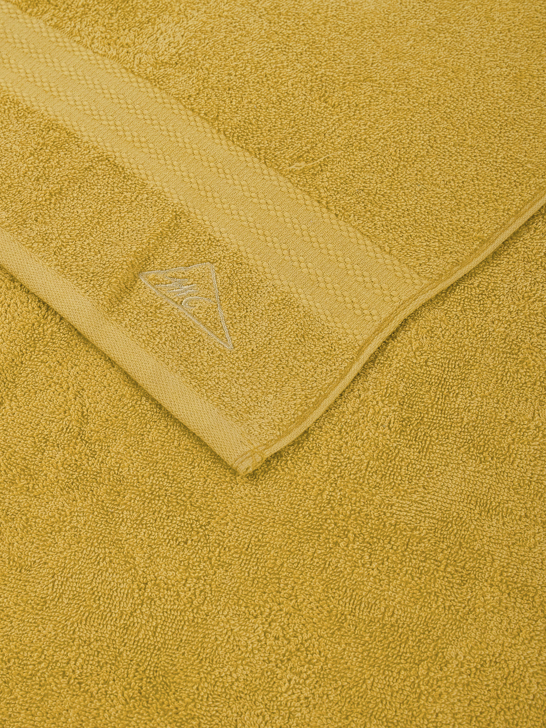 Essential Mustard Yellow 100% Cotton Solid 380 GSM Bath Towel Jazz Small 1 Pc Pvc Pack
