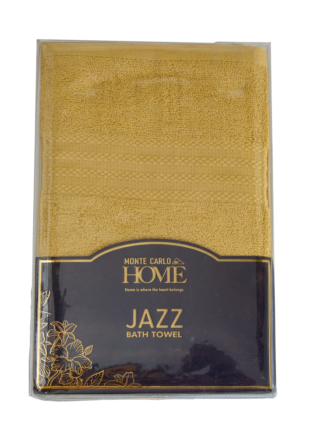 Essential Mustard Yellow 100% Cotton Solid 380 GSM Bath Towel Jazz Small 1 Pc Pvc Pack