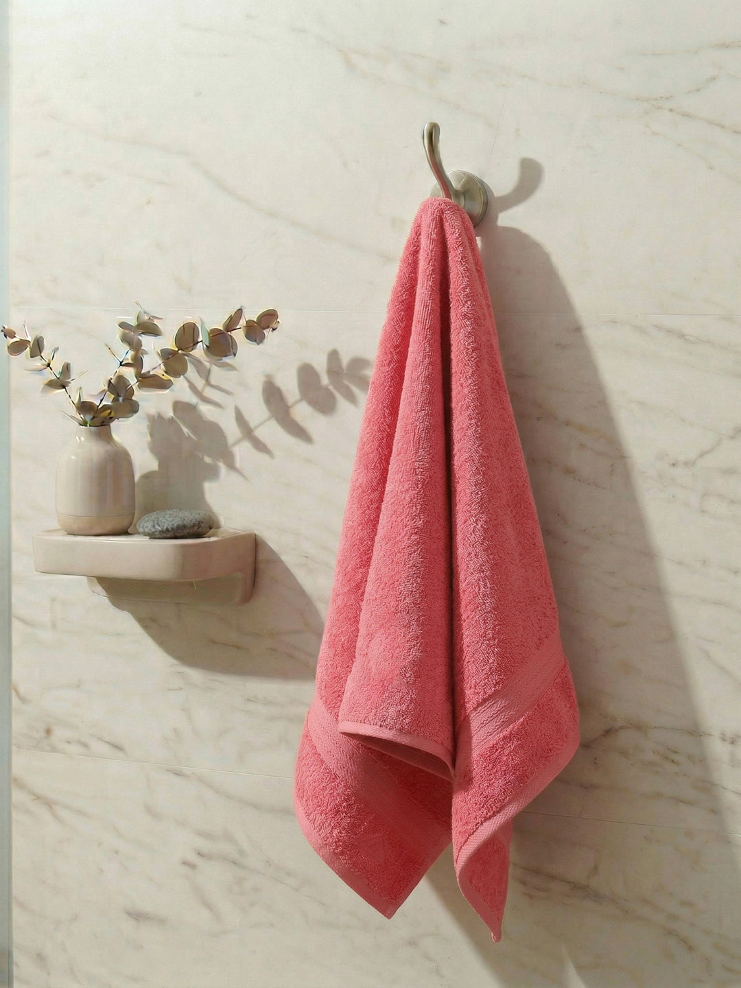 Essential Peach 100% Cotton Solid 380 GSM Bath Towel Jazz Small 1 Pc Pvc Pack