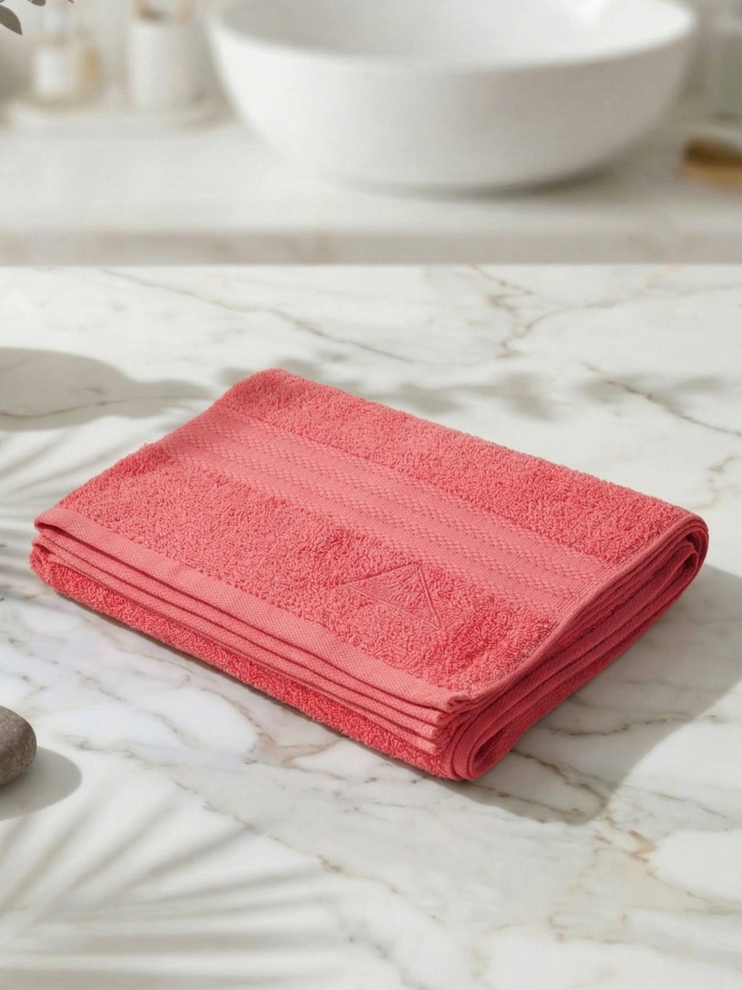 Essential Peach 100% Cotton Solid 380 GSM Bath Towel Jazz Small 1 Pc Pvc Pack