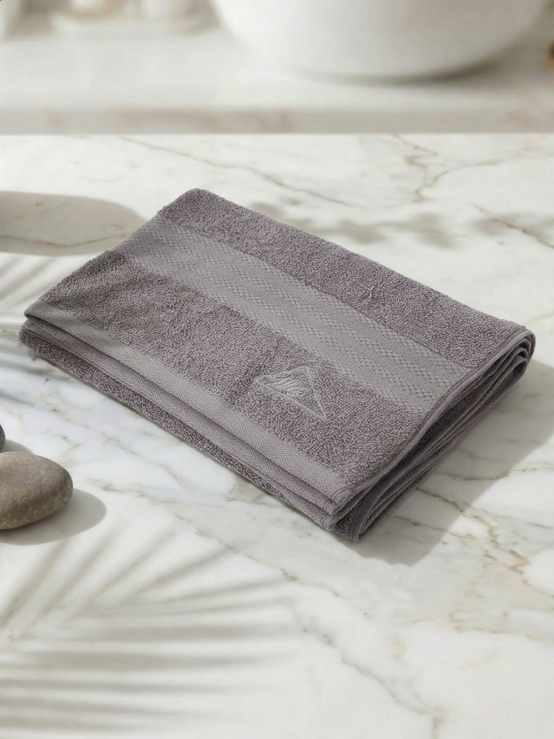 Essential Grey 100% Cotton Solid 380 GSM Bath Towel Jazz Small 1 Pc Pvc Pack