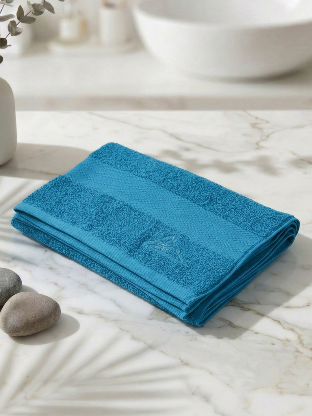 Essential Peacock Blue 100% Cotton Solid 380 GSM Bath Towel Jazz Small 1 Pc Pvc Pack