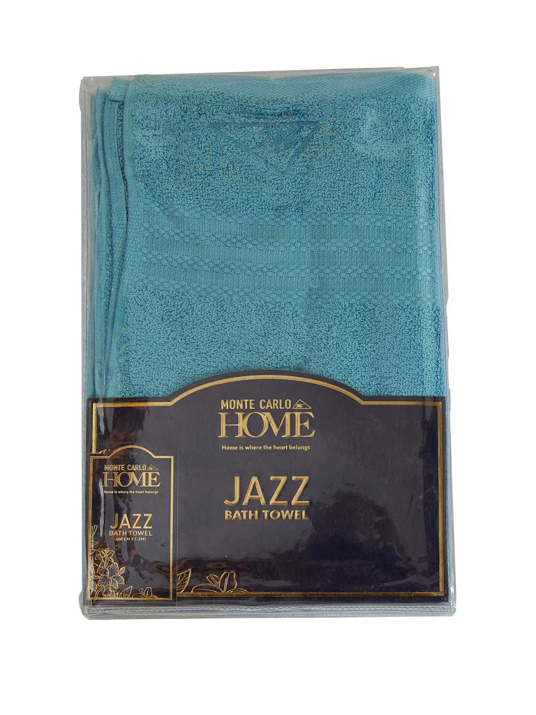 Essential Aqua Blue 100% Cotton Solid 380 GSM Bath Towel Jazz Small 1 Pc Pvc Pack