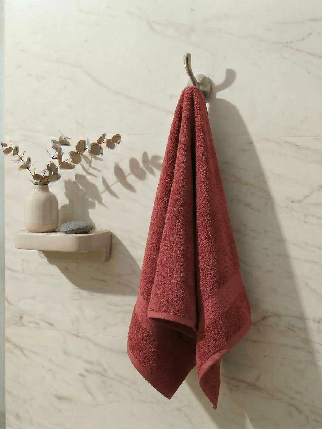 Essential Peach Pink 100% Cotton Solid 380 GSM Bath Towel Jazz Small 1 Pc Pvc Pack