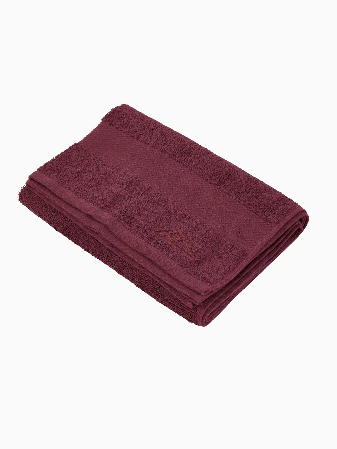 Essential Maroon 100% Cotton Solid 380 GSM Bath Towel Jazz Small 1 Pc Pvc Pack