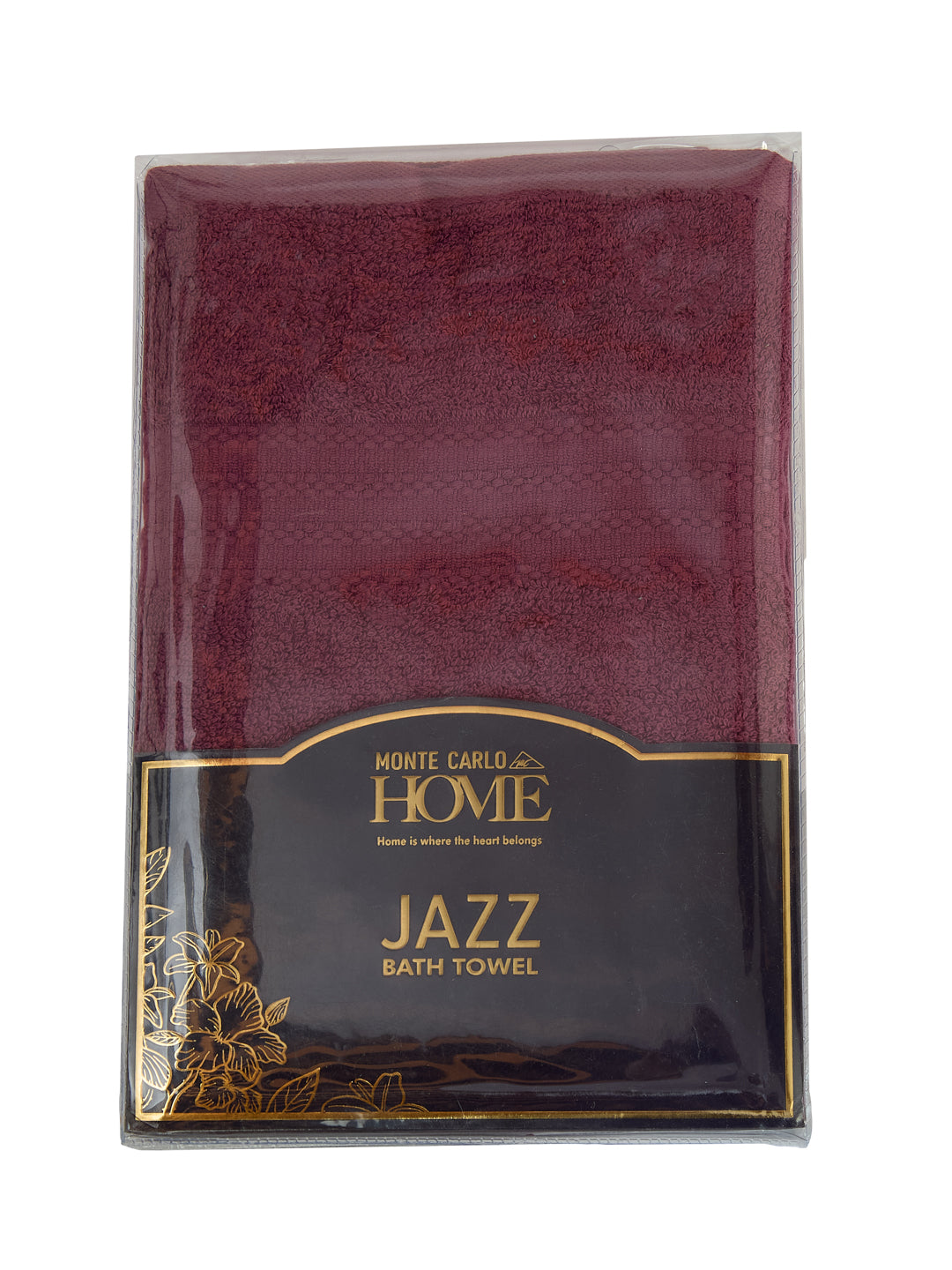 Essential Maroon 100% Cotton Solid 380 GSM Bath Towel Jazz Small 1 Pc Pvc Pack
