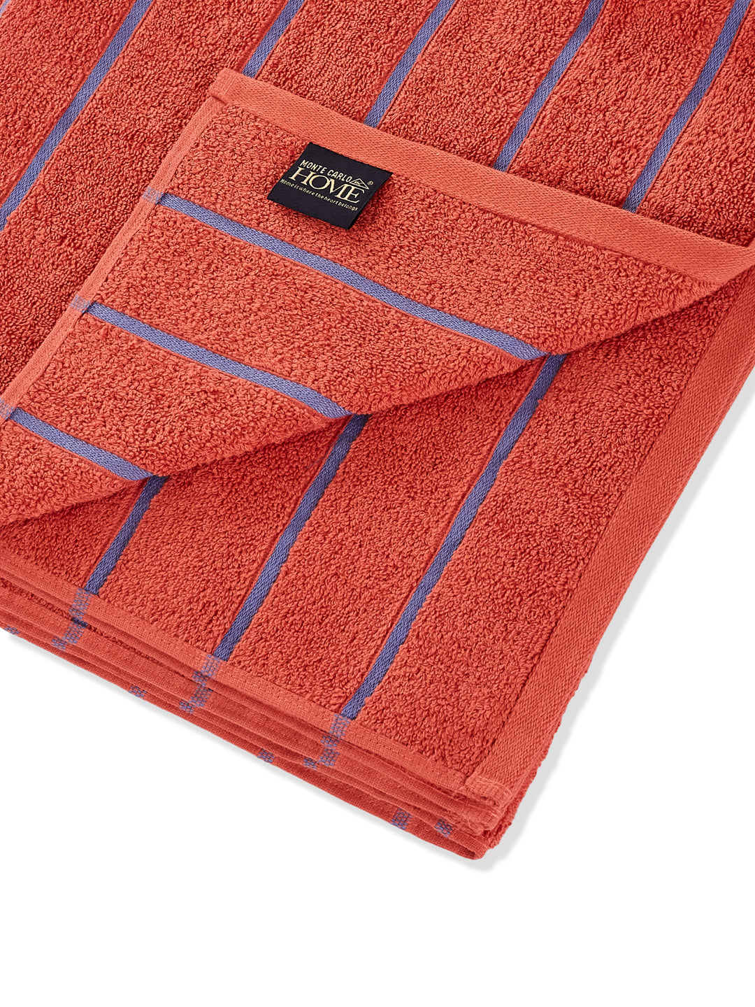 Orange & Blue 100% Cotton Solid 480 GSM Bath Towel King & Queen 2 Pc Set Gifting Box Pack