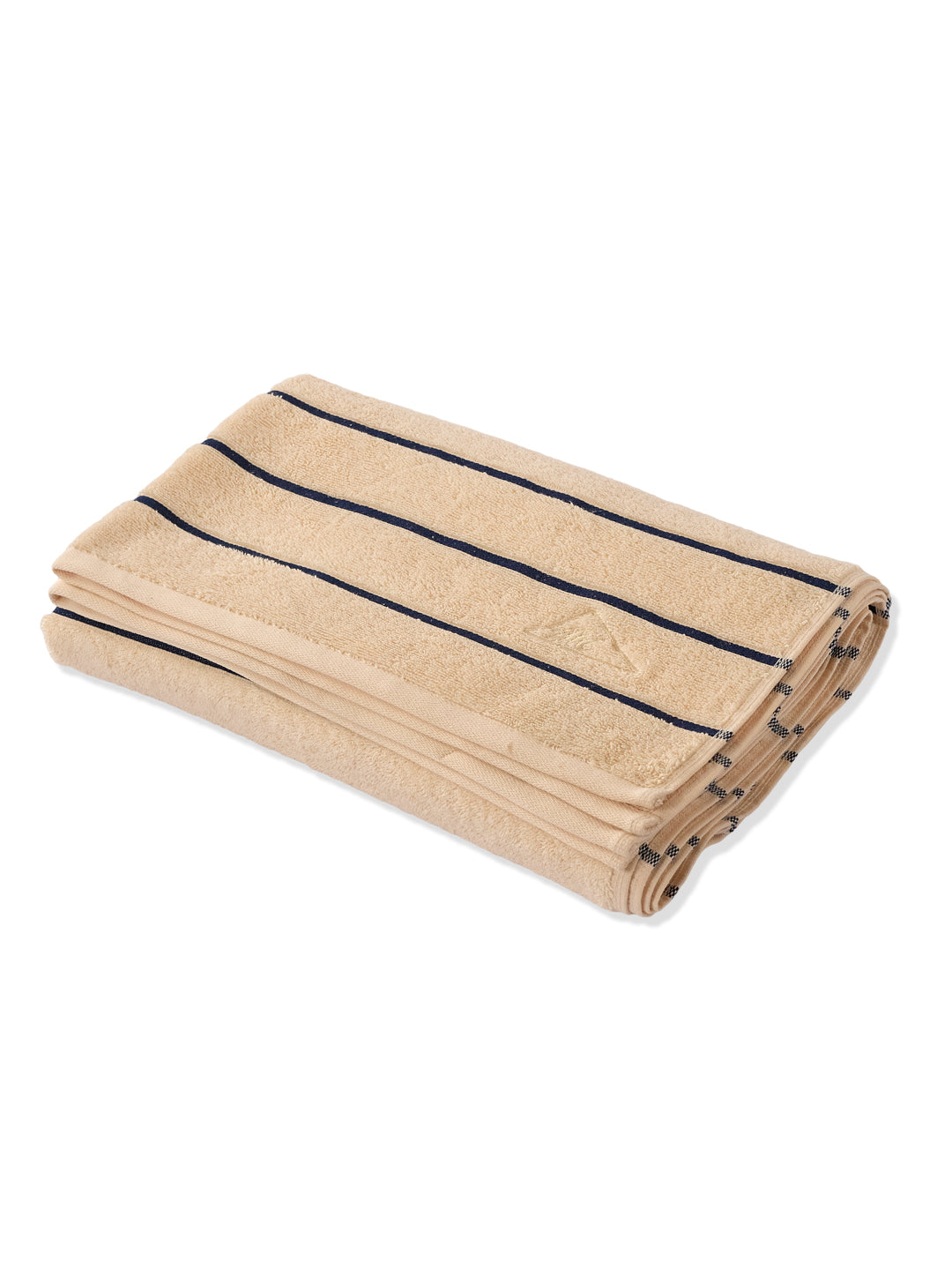 Navy Blue & Light Beige 100% Cotton Solid 480 GSM Bath Towel King & Queen 2 Pc Set Gifting Box Pack