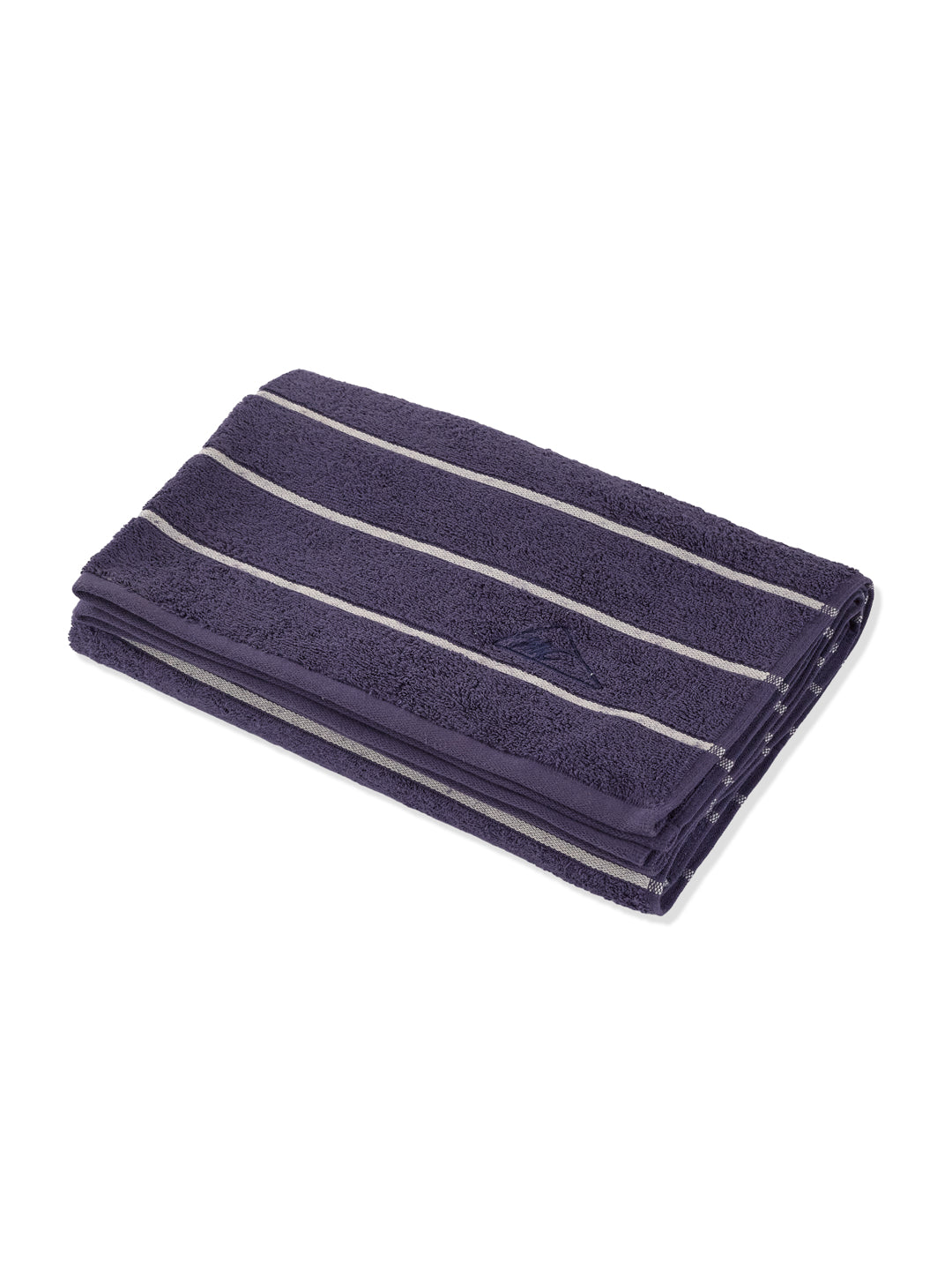 Navy Blue & Light Beige 100% Cotton Solid 480 GSM Bath Towel King & Queen 2 Pc Set Gifting Box Pack