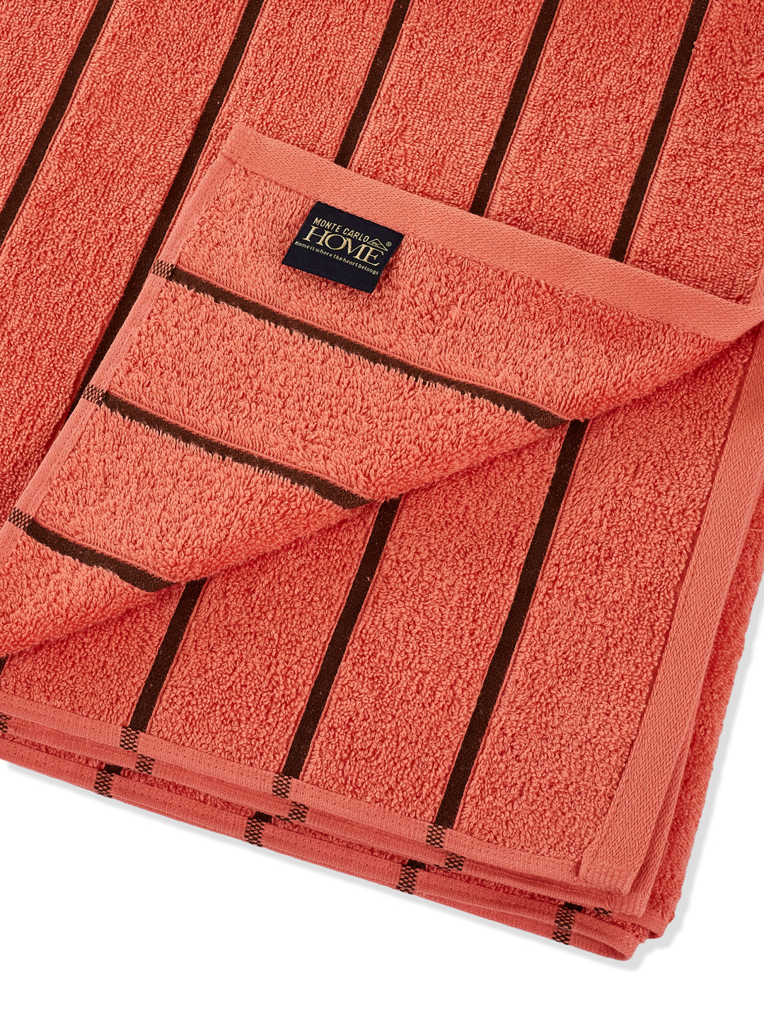 Coral & Brown 100% Cotton Solid 480 GSM Bath Towel King & Queen 2 Pc Set Gifting Box Pack