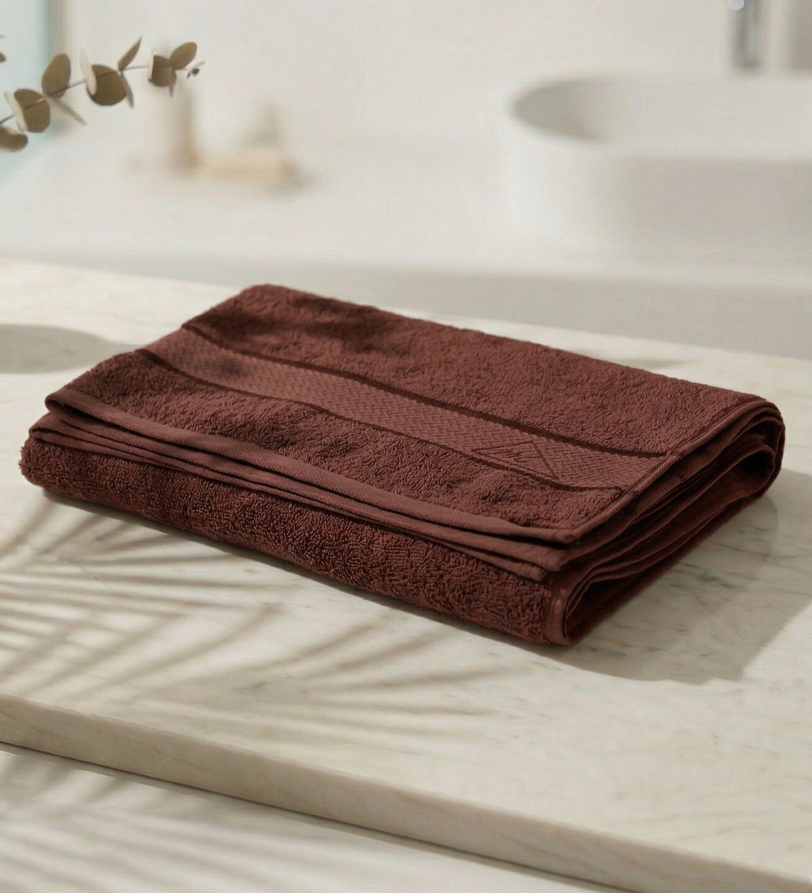 Dusty Brown Pure Cotton Solid 450 GSM Bath Towel 1 Piece (Oasis Collection)