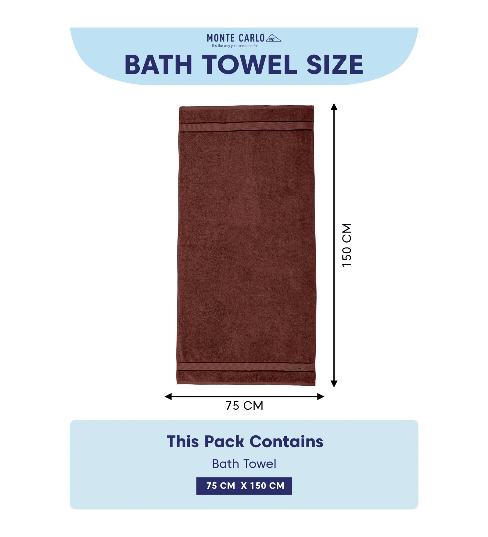 Dusty Brown Pure Cotton Solid 450 GSM Bath Towel 1 Piece (Oasis Collection)