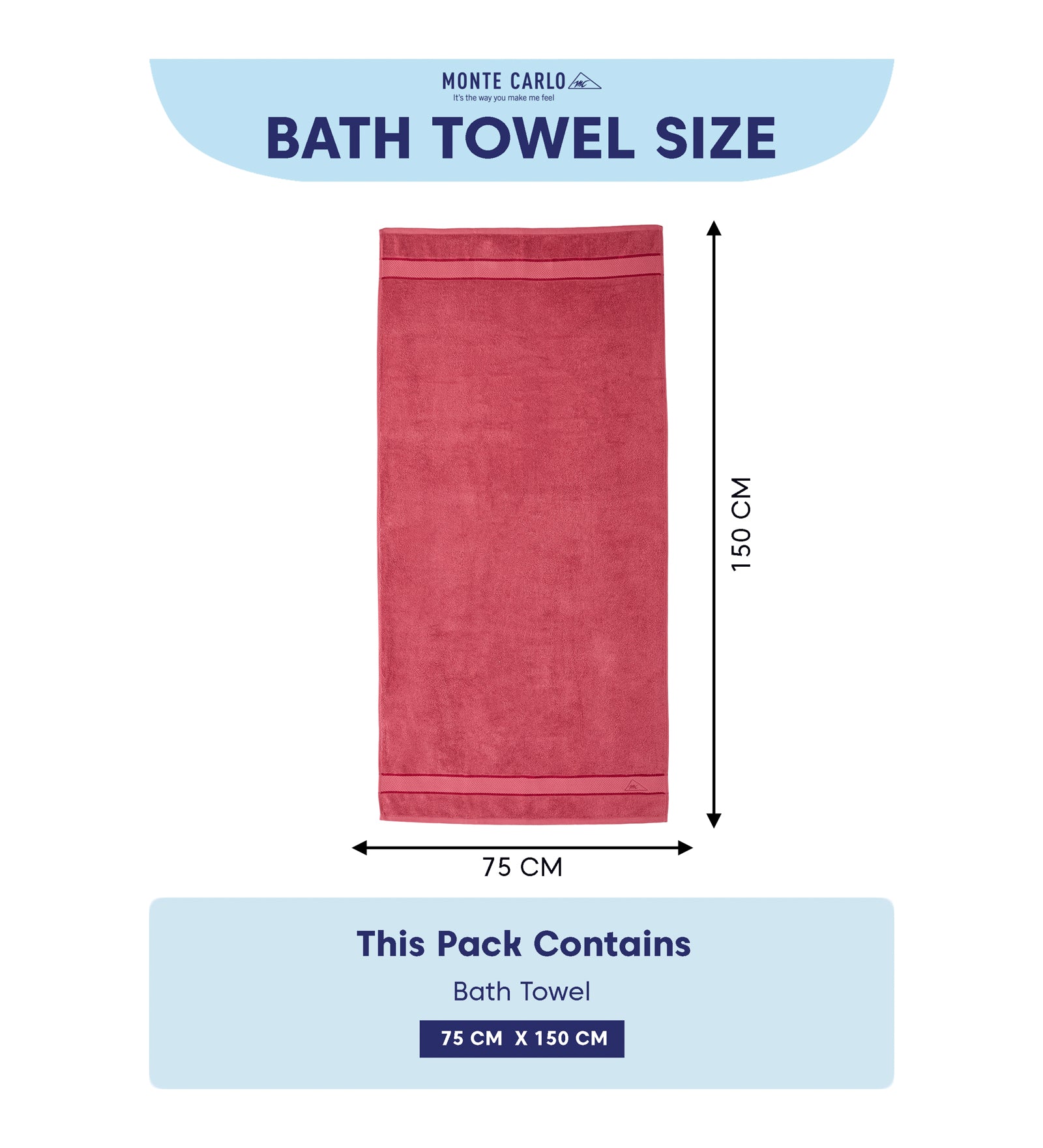 Pink Pure Cotton Solid 450 GSM Bath Towel 1 Piece (Oasis Collection)