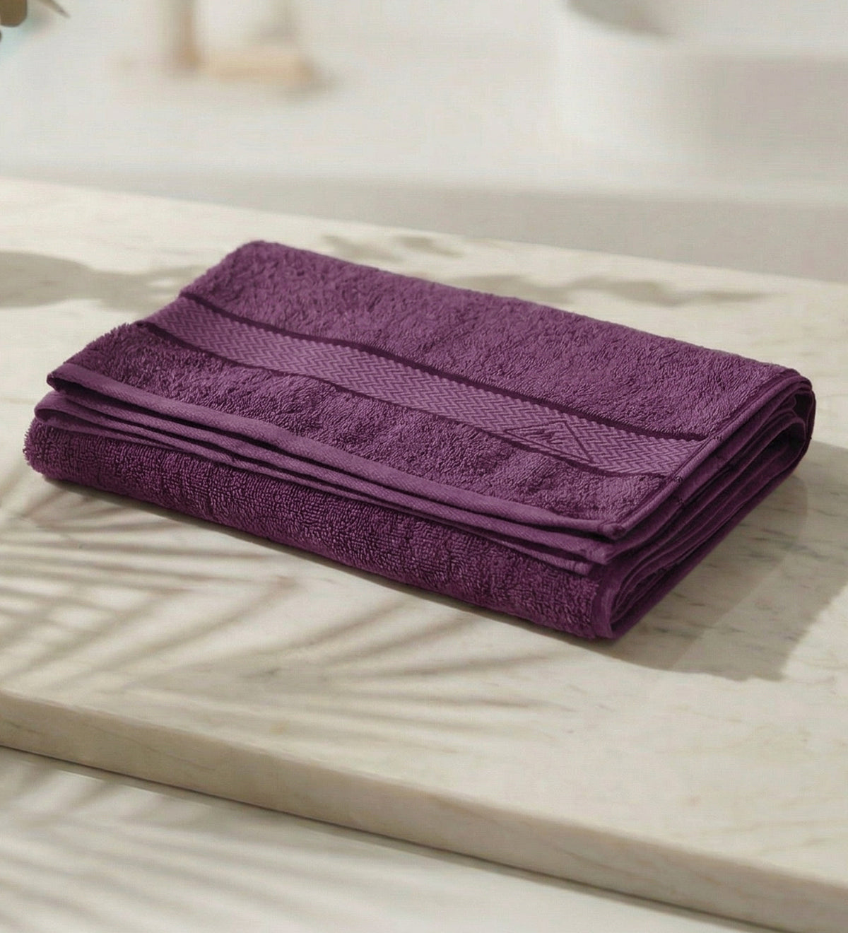 Purple Pure Cotton Solid 450 GSM Bath Towel 1 Piece (Oasis Collection)