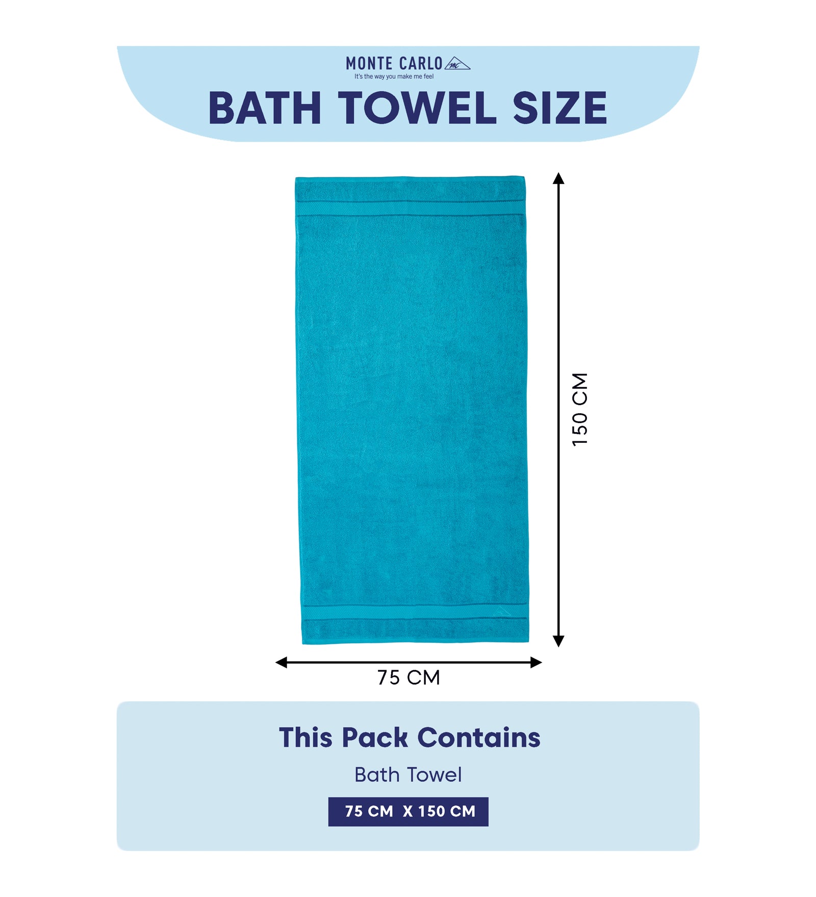 Aqua Blue Pure Cotton Solid 450 GSM Bath Towel 1 Piece (Oasis Collection)
