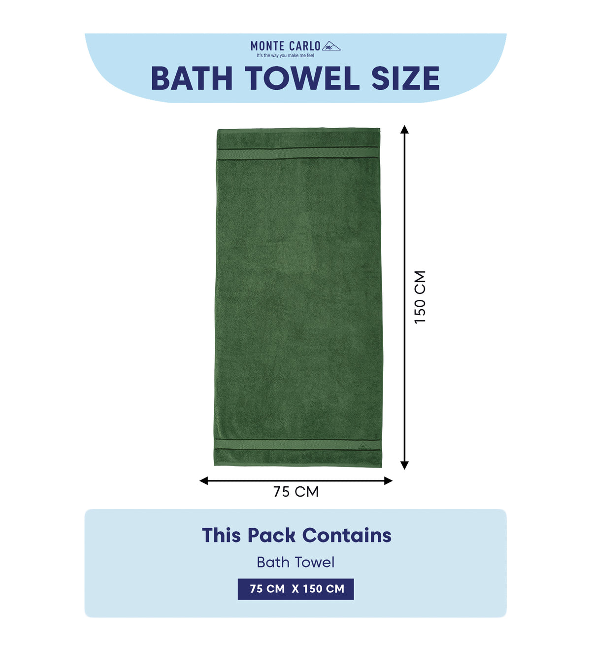 Eden Green Pure Cotton Solid 450 GSM Bath Towel 1 Piece (Oasis Collection)
