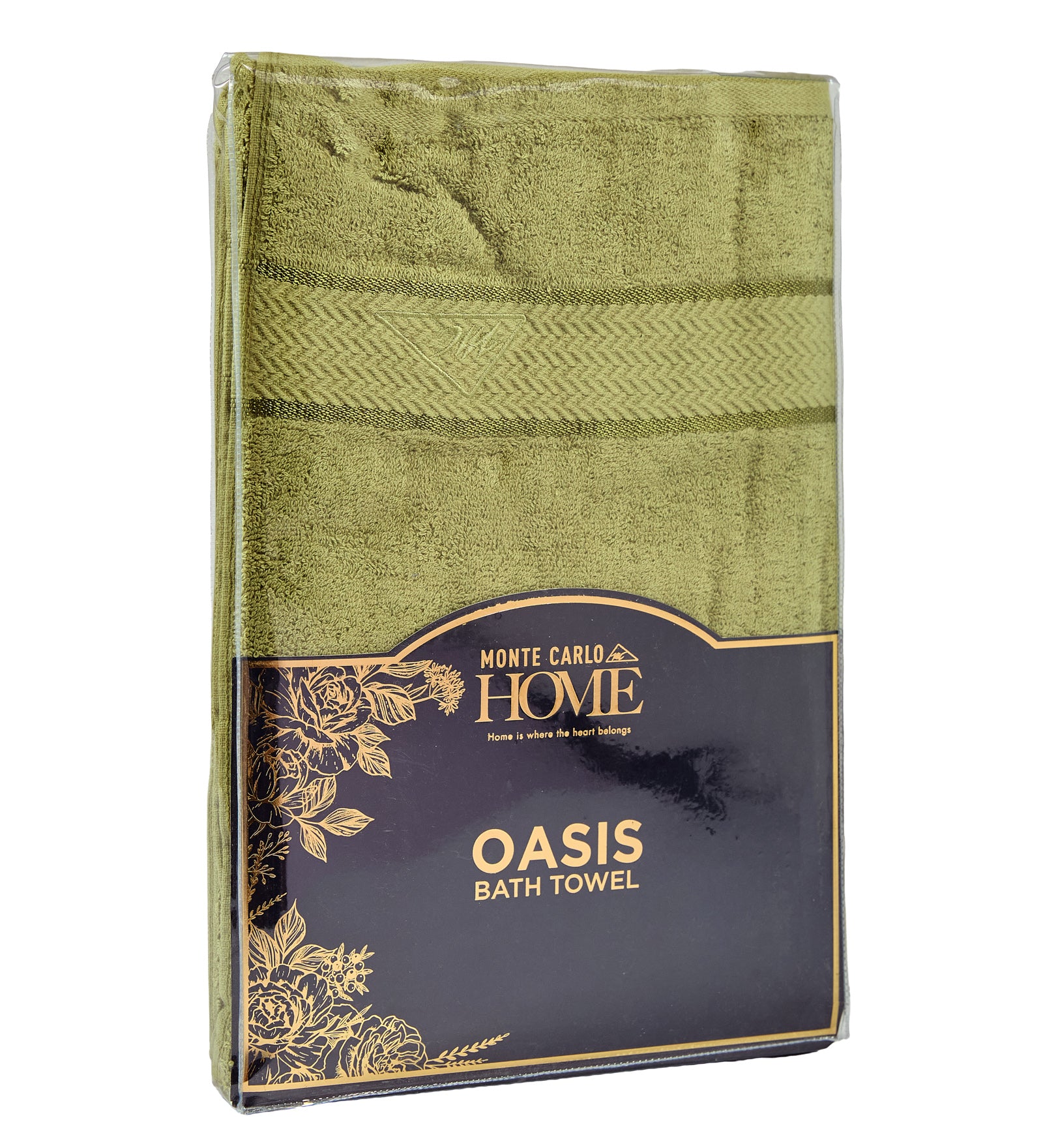 Olive Pure Cotton Solid 450 GSM Bath Towel 1 Piece (Oasis Collection)