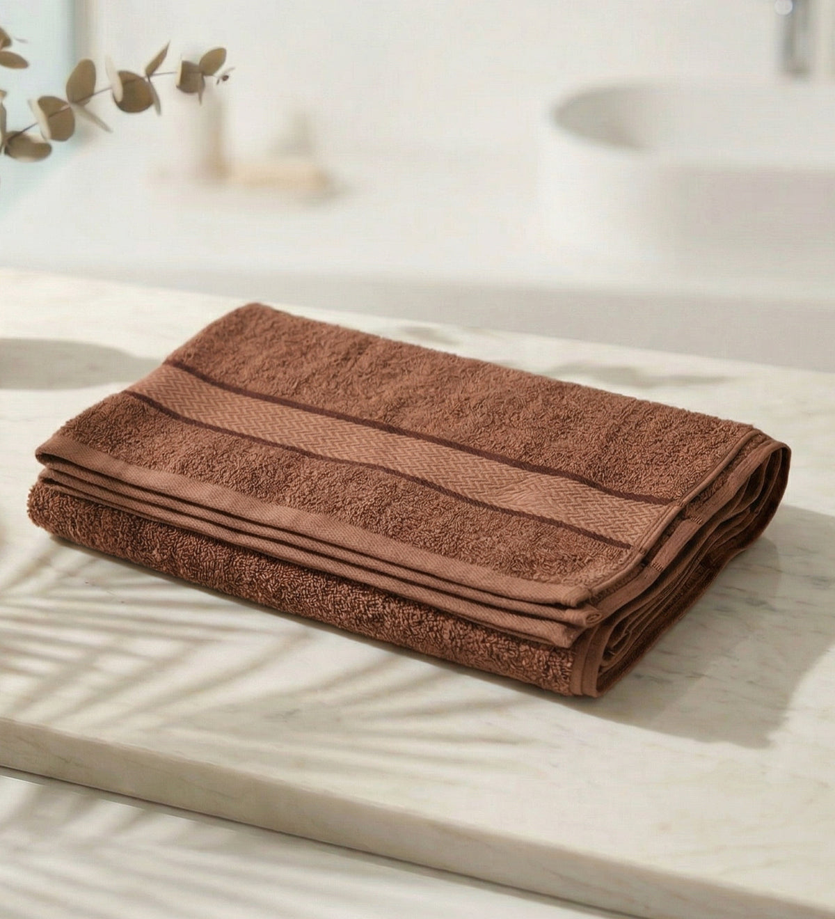 Camel Brown Pure Cotton Solid 450 GSM Bath Towel 1 Piece (Oasis Collection)