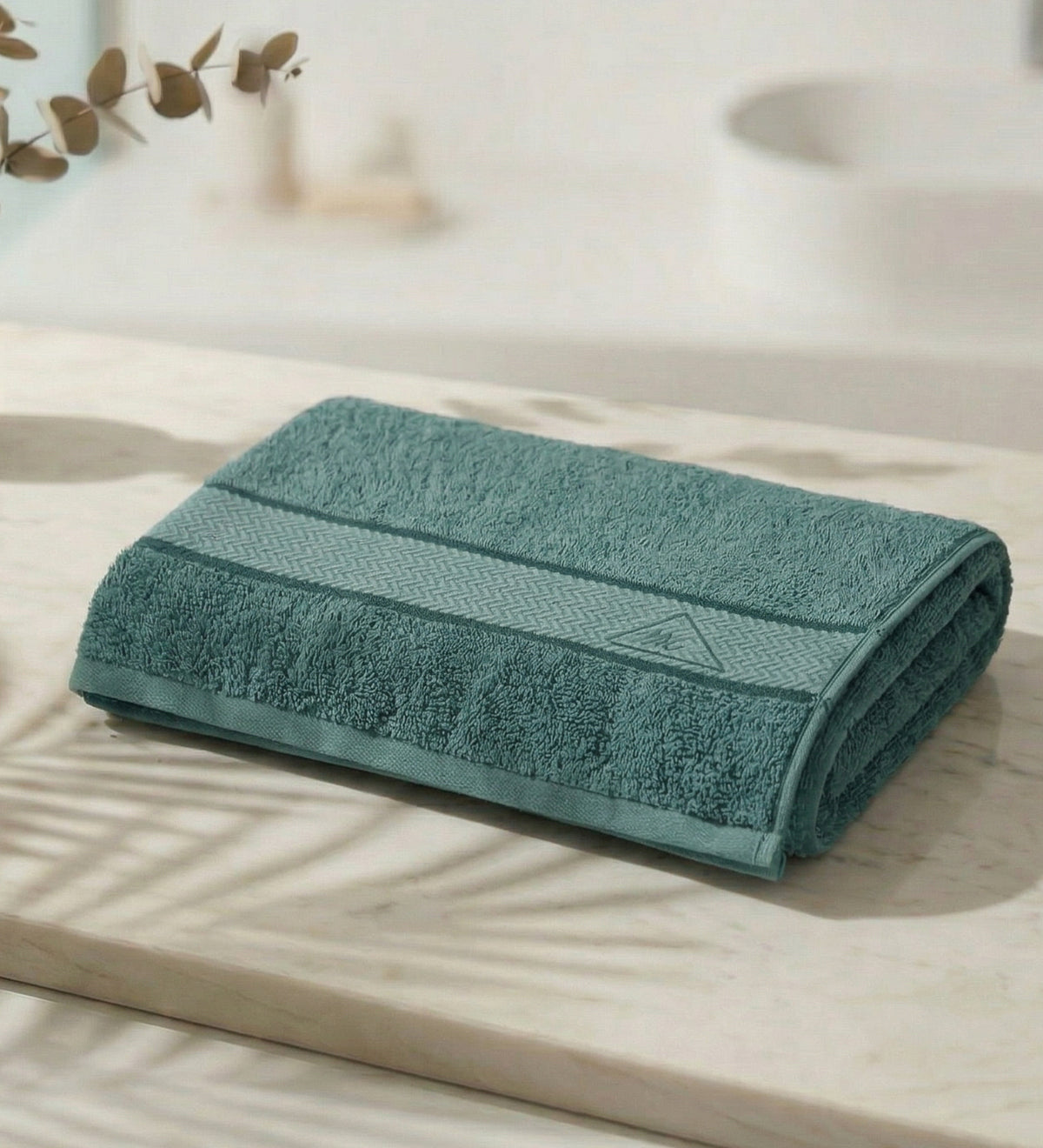 Blue Pure Cotton Solid 450 GSM Bath Towel 1 Piece (Oasis Collection)