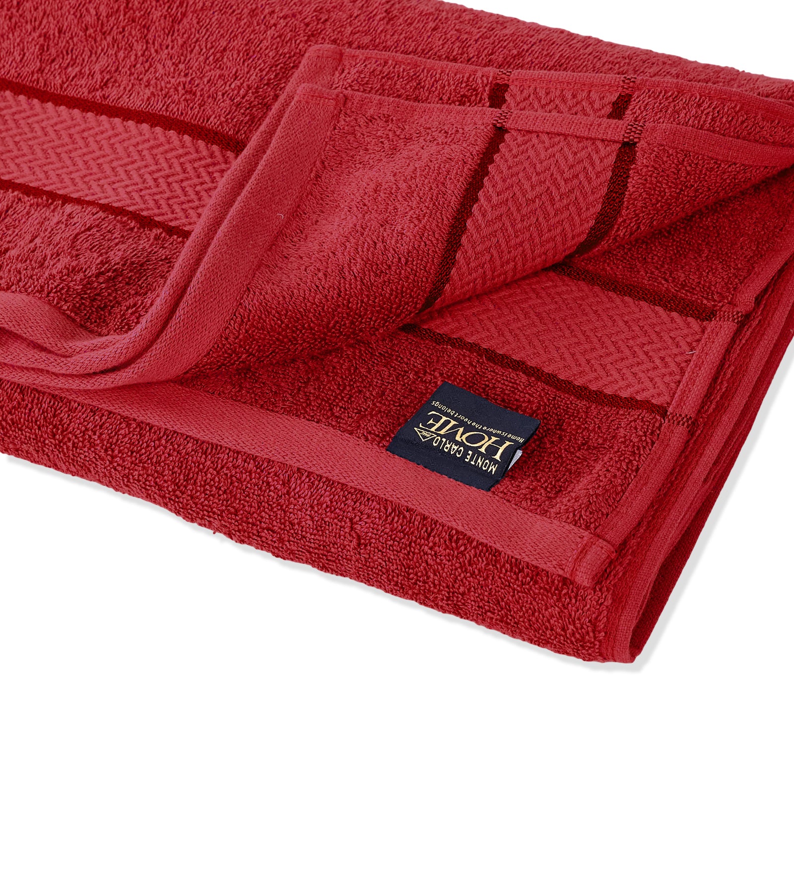 Red Pure Cotton Solid 450 GSM Bath Towel 1 Piece (Oasis Collection)