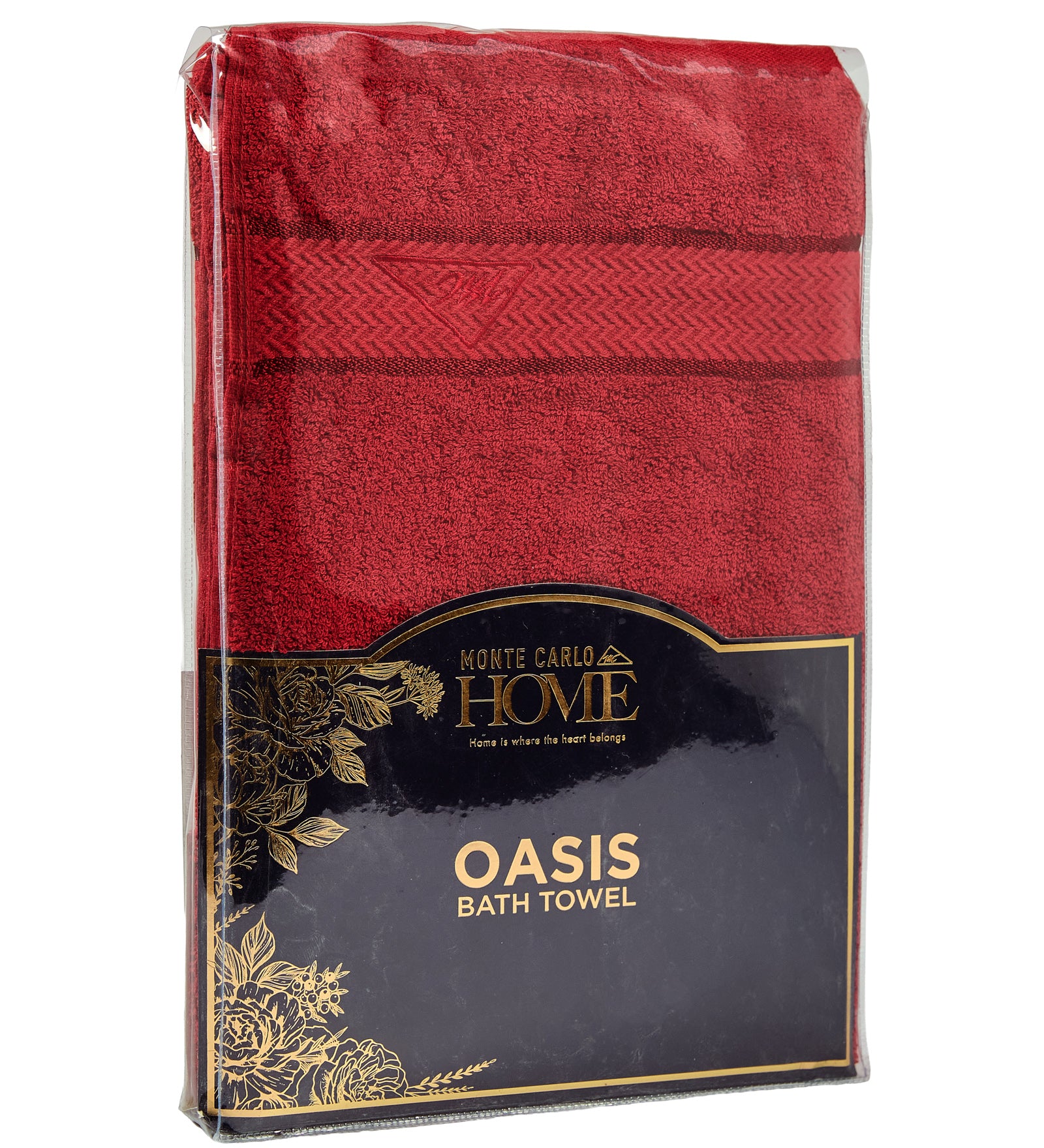 Red Pure Cotton Solid 450 GSM Bath Towel 1 Piece (Oasis Collection)