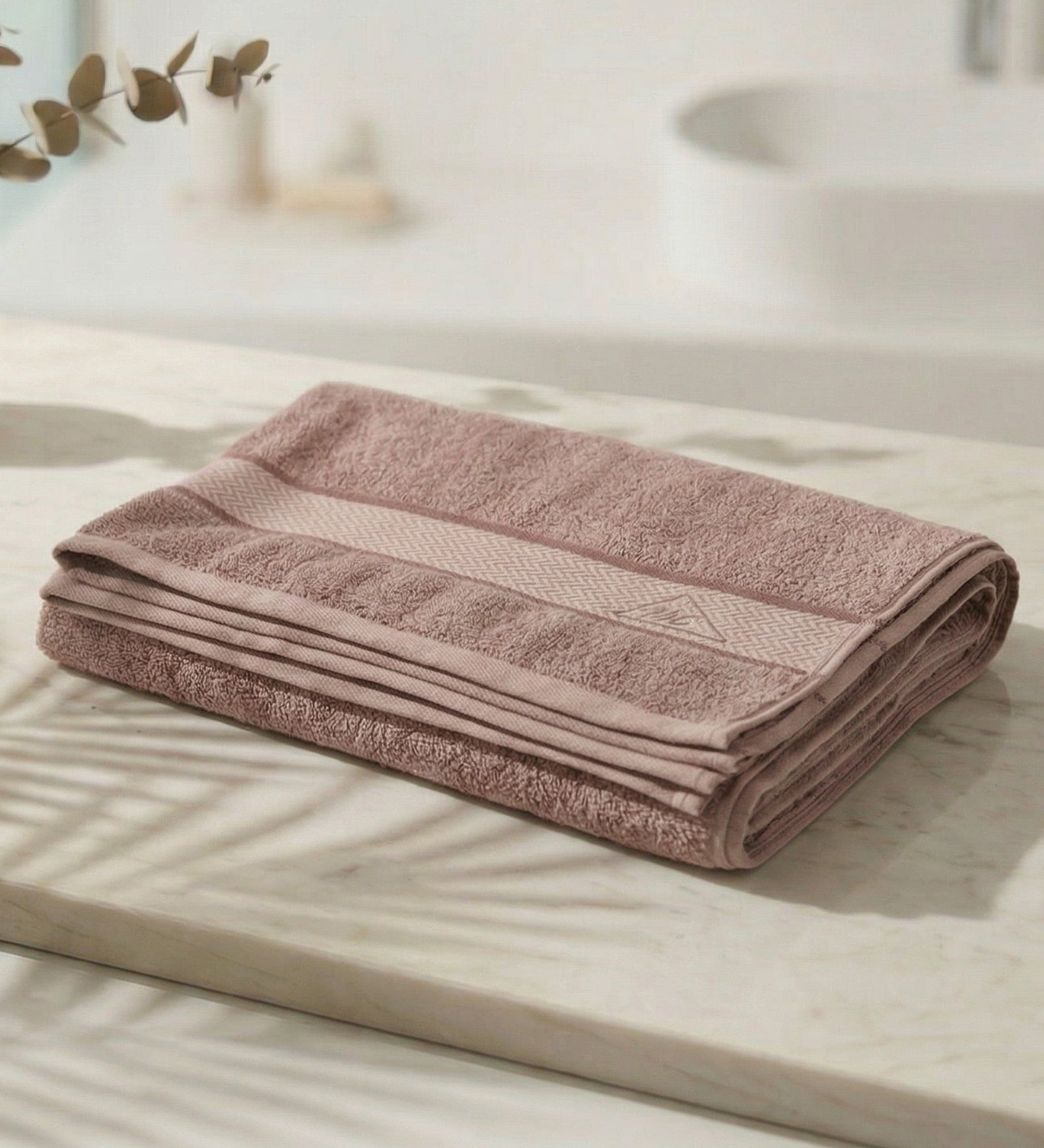 Peach Pure Cotton Solid 450 GSM Bath Towel 1 Piece (Oasis Collection)
