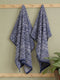 Premium Indigo Blue 100% Cotton Self Design 525 GSM Bath Towel Santorini 1 Pc Pvc Pack