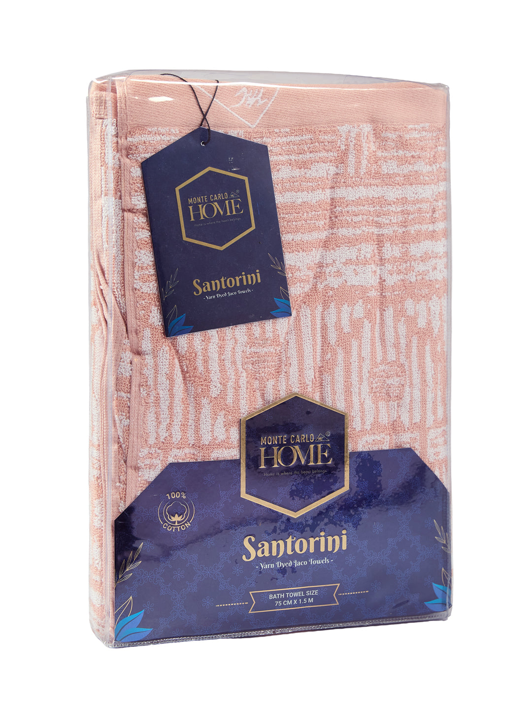 Premium Dusty Rose 100% Cotton Self Design 525 GSM Bath Towel Santorini 1 Pc Pvc Pack