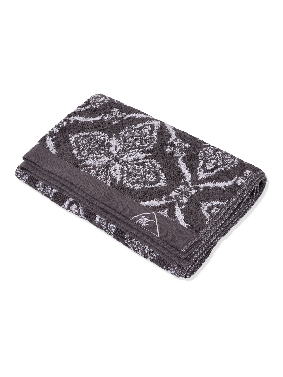 Premium Grey 100% Cotton Self Design 525 GSM Bath Towel Santorini 1 Pc Pvc Pack