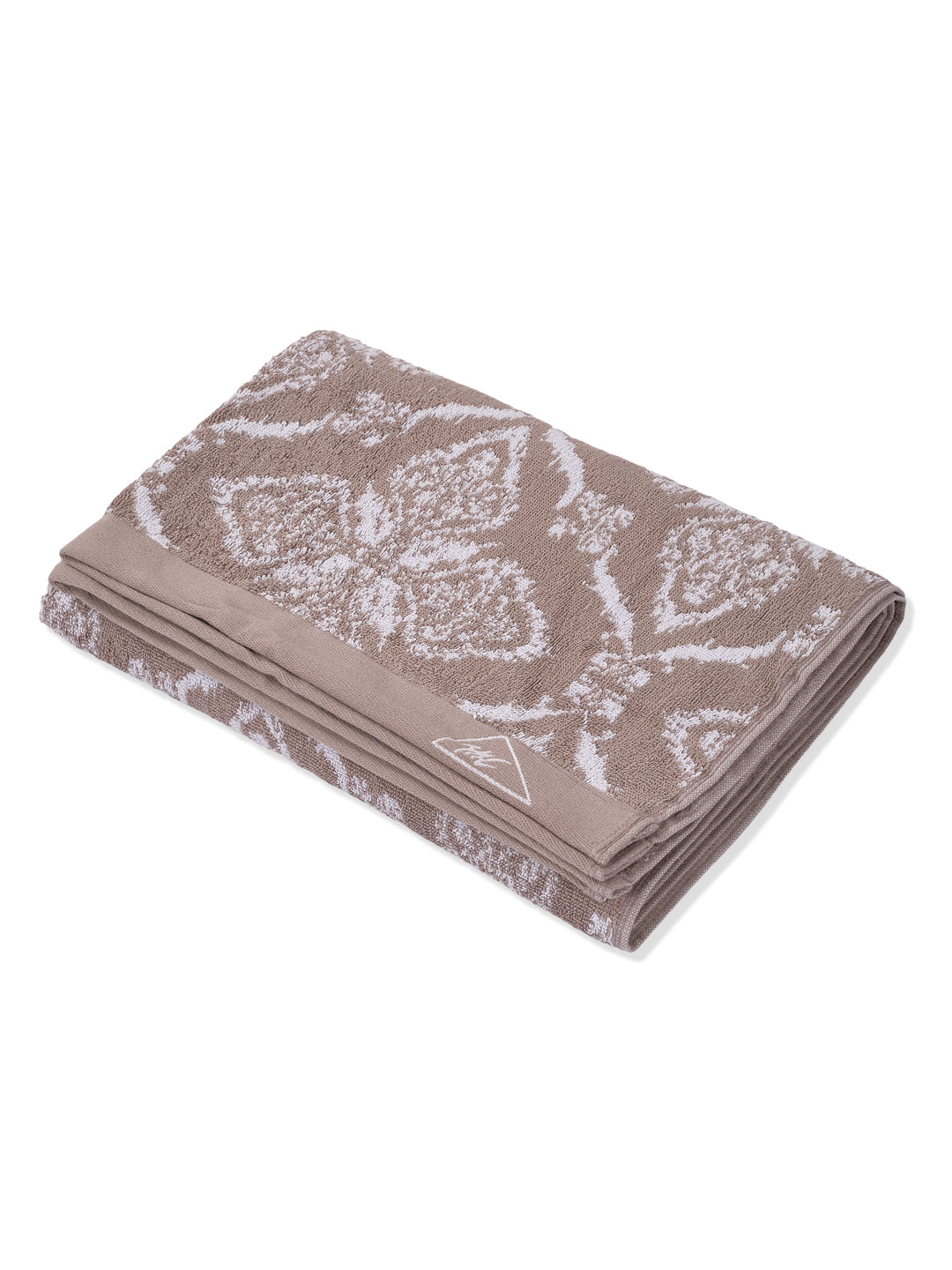 Premium Beige 100% Cotton Self Design 525 GSM Bath Towel Santorini 1 Pc Pvc Pack