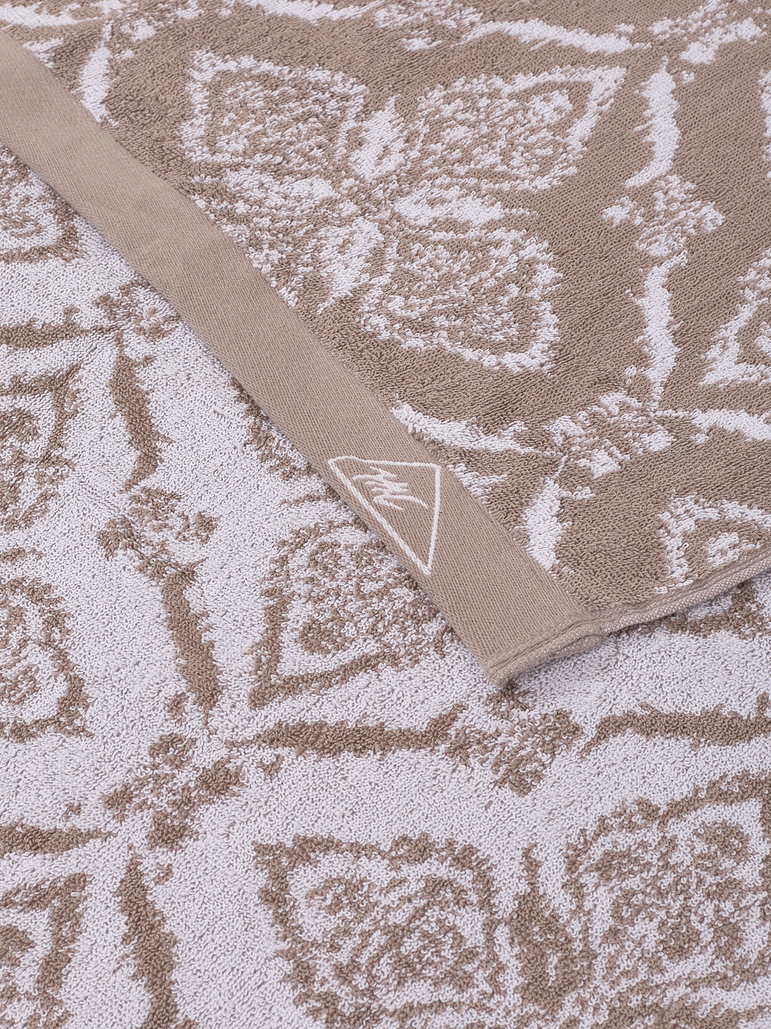 Premium Beige 100% Cotton Self Design 525 GSM Bath Towel Santorini 1 Pc Pvc Pack