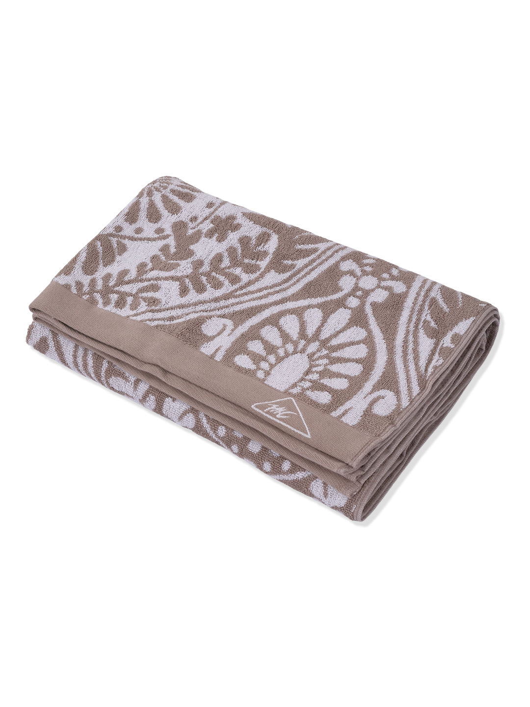 Premium Beige 100% Cotton Self Design 525 GSM Bath Towel Santorini 1 Pc Pvc Pack