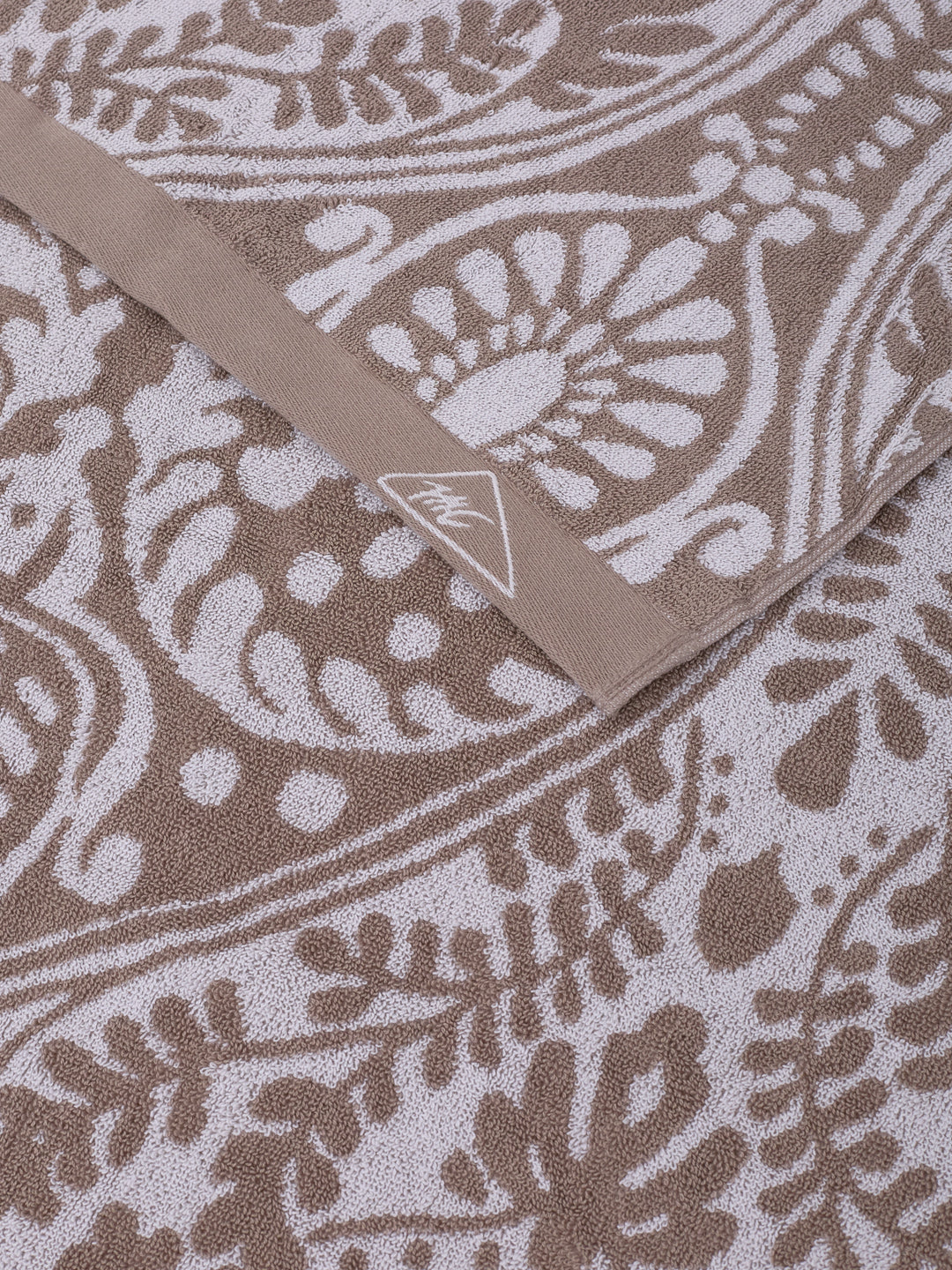 Premium Beige 100% Cotton Self Design 525 GSM Bath Towel Santorini 1 Pc Pvc Pack