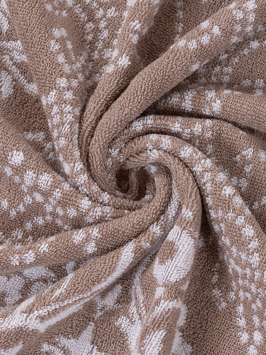 Premium Beige 100% Cotton Self Design 525 GSM Bath Towel Santorini 1 Pc Pvc Pack