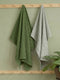 Green & Grey 100% Cotton Solid 500 GSM Bath Towel Sensations 4 Pc Set Gifting Box Pack