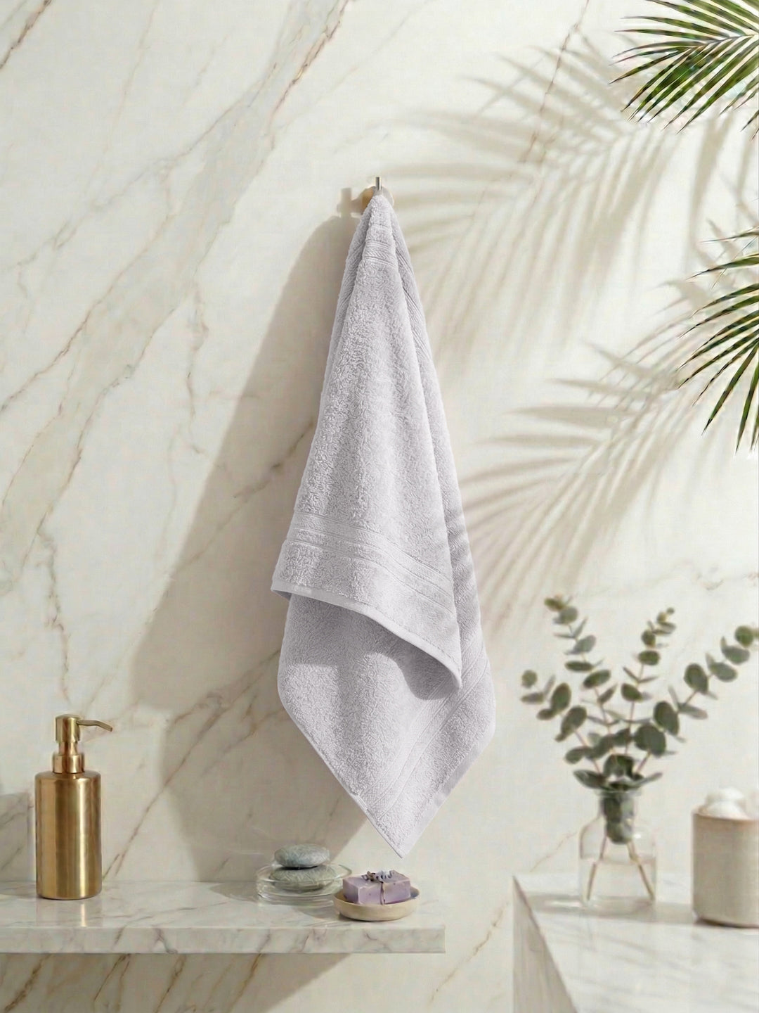 Essential White 100% Cotton Solid 340 GSM Bath Towel Soho 1 Pc Pvc Pack