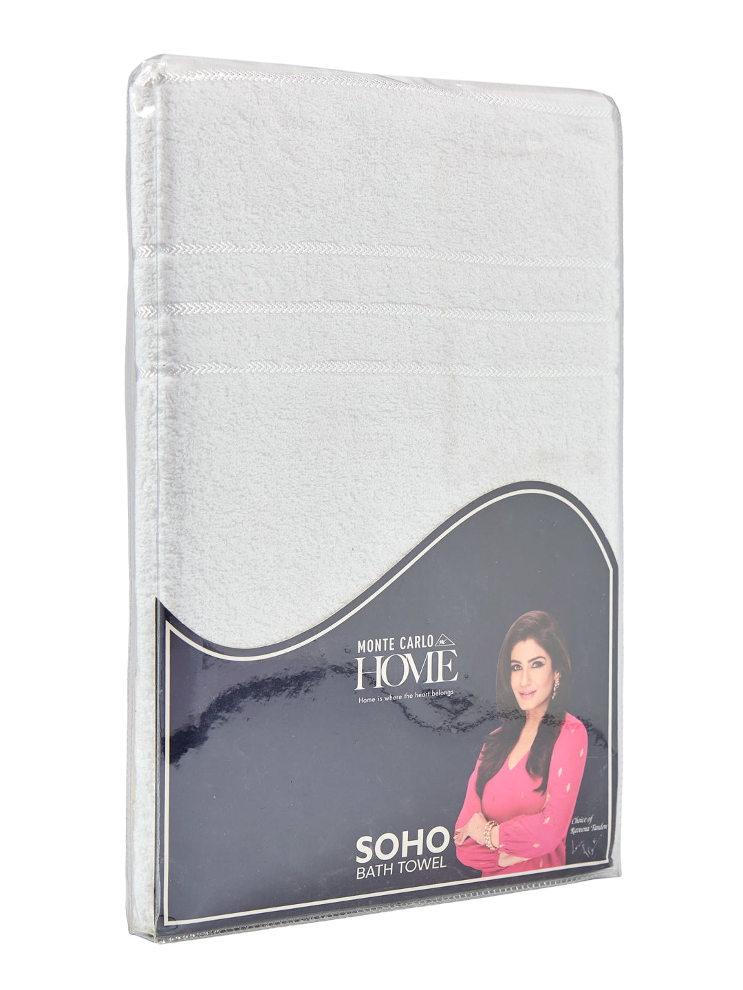 Essential White 100% Cotton Solid 340 GSM Bath Towel Soho 1 Pc Pvc Pack