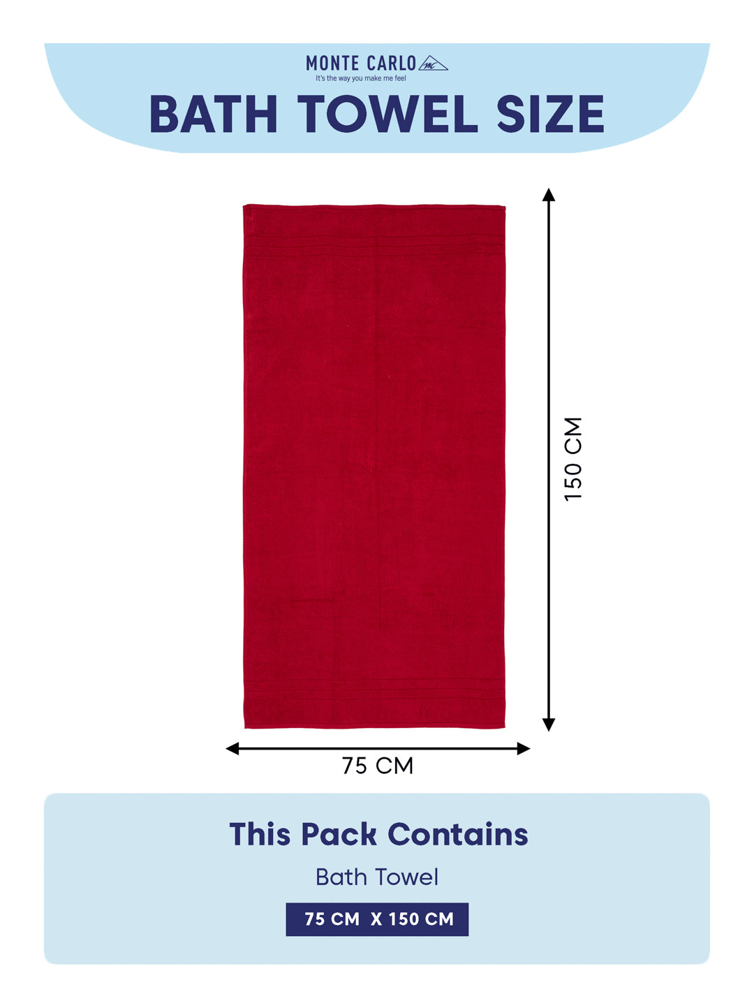 Essential Maroon 100% Cotton Solid 340 GSM Bath Towel Soho 1 Pc Pvc Pack