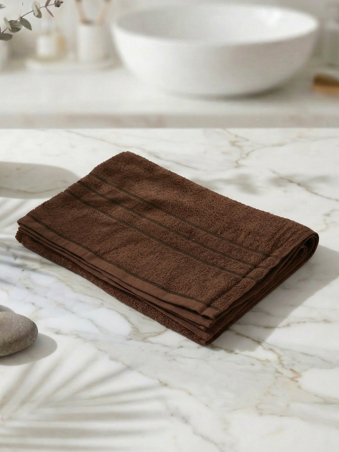 Essential Dark Brown 100% Cotton Solid 340 GSM Bath Towel Soho 1 Pc Pvc Pack