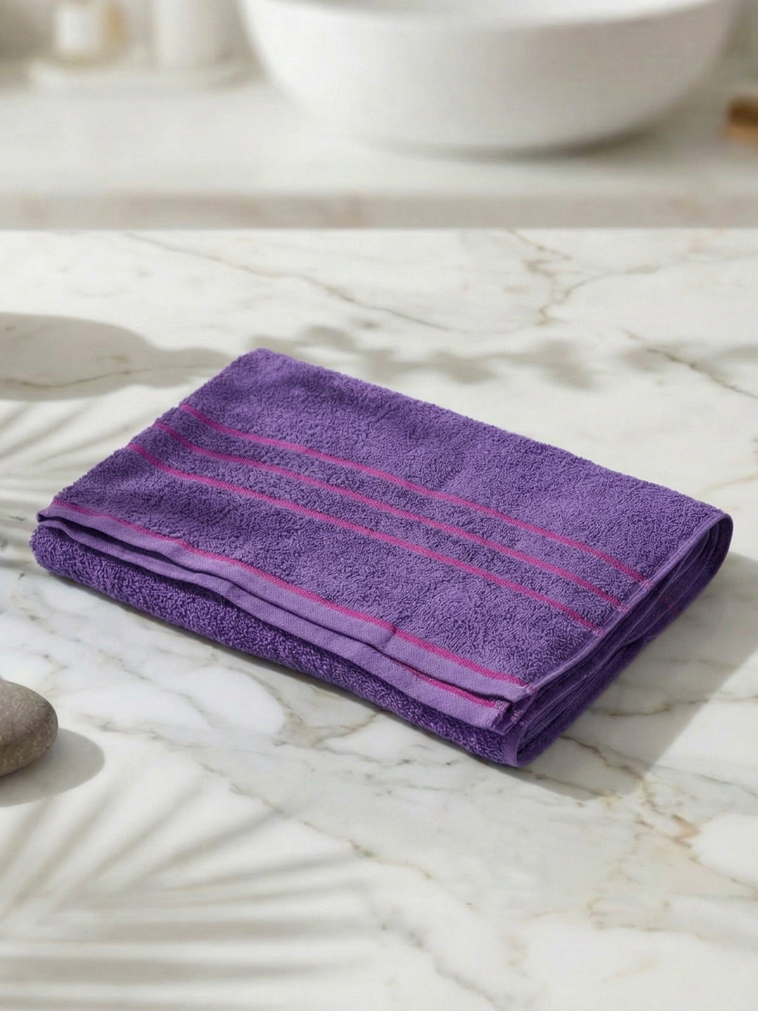 Essential Purple 100% Cotton Solid 340 GSM Bath Towel Soho 1 Pc Pvc Pack