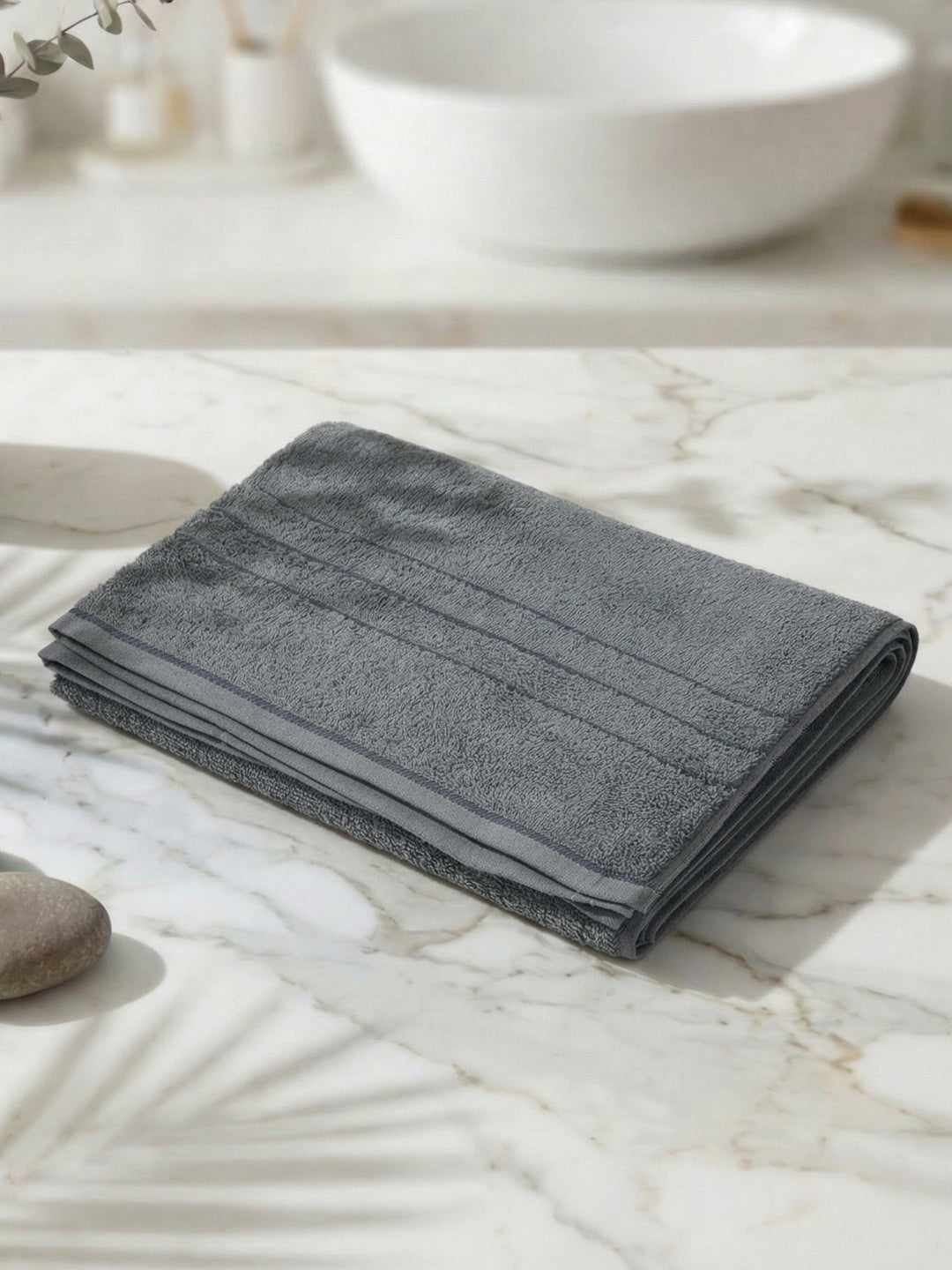 Essential Charcoal 100% Cotton Solid 340 GSM Bath Towel Soho 1 Pc Pvc Pack