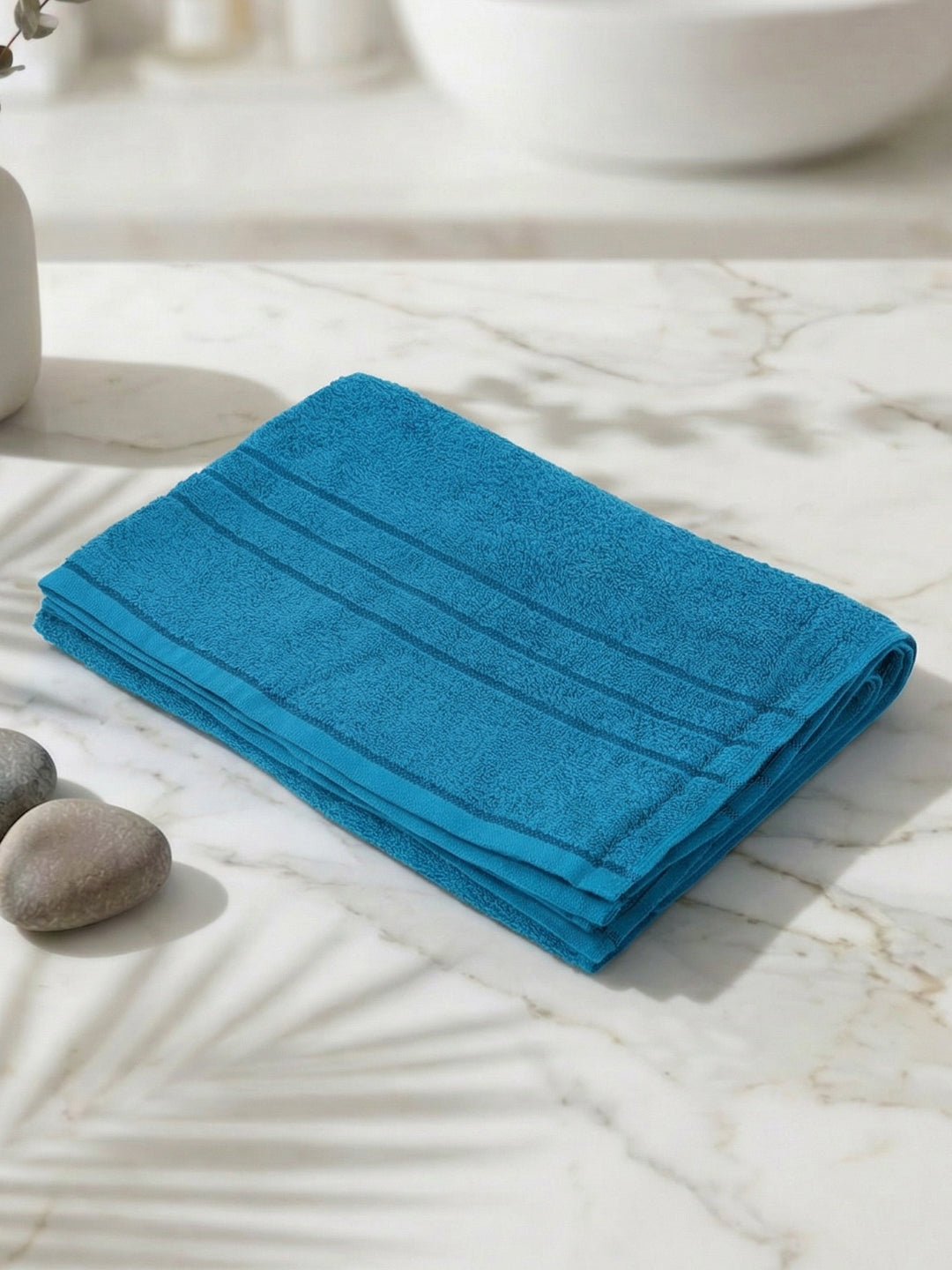 Essential Turquoise Blue 100% Cotton Solid 340 GSM Bath Towel Soho 1 Pc Pvc Pack