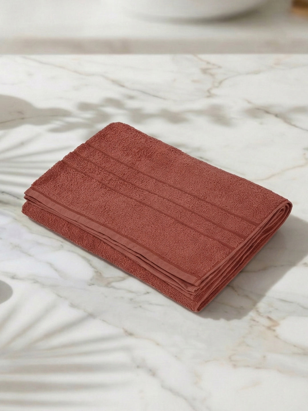 Essential Rust 100% Cotton Solid 340 GSM Bath Towel Soho 1 Pc Pvc Pack