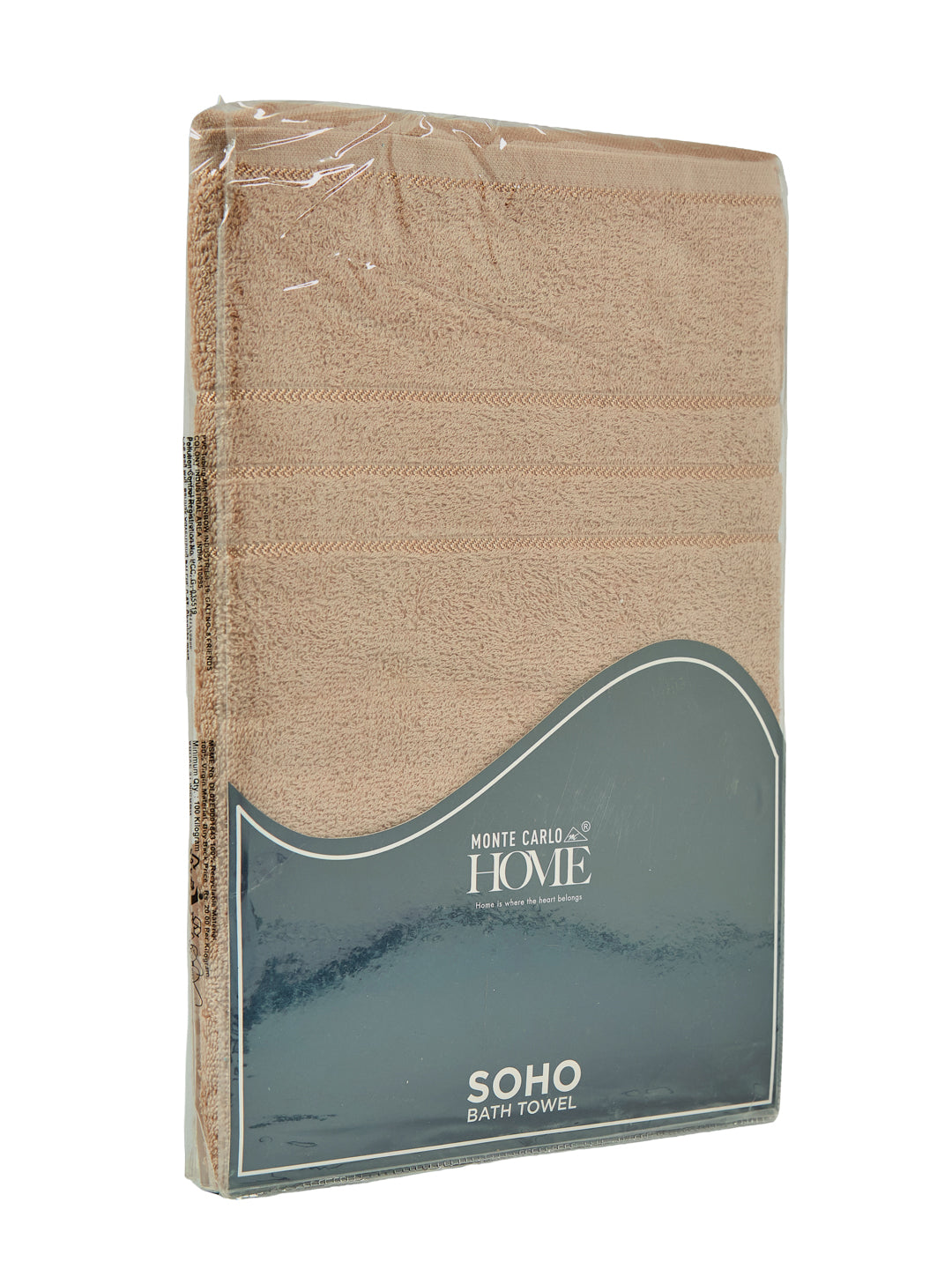 Essential Beige 100% Cotton Solid 340 GSM Bath Towel Soho 1 Pc Pvc Pack