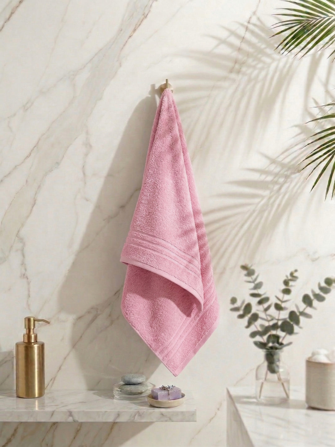 Essential Pink 100% Cotton Solid 340 GSM Bath Towel Soho 1 Pc Pvc Pack