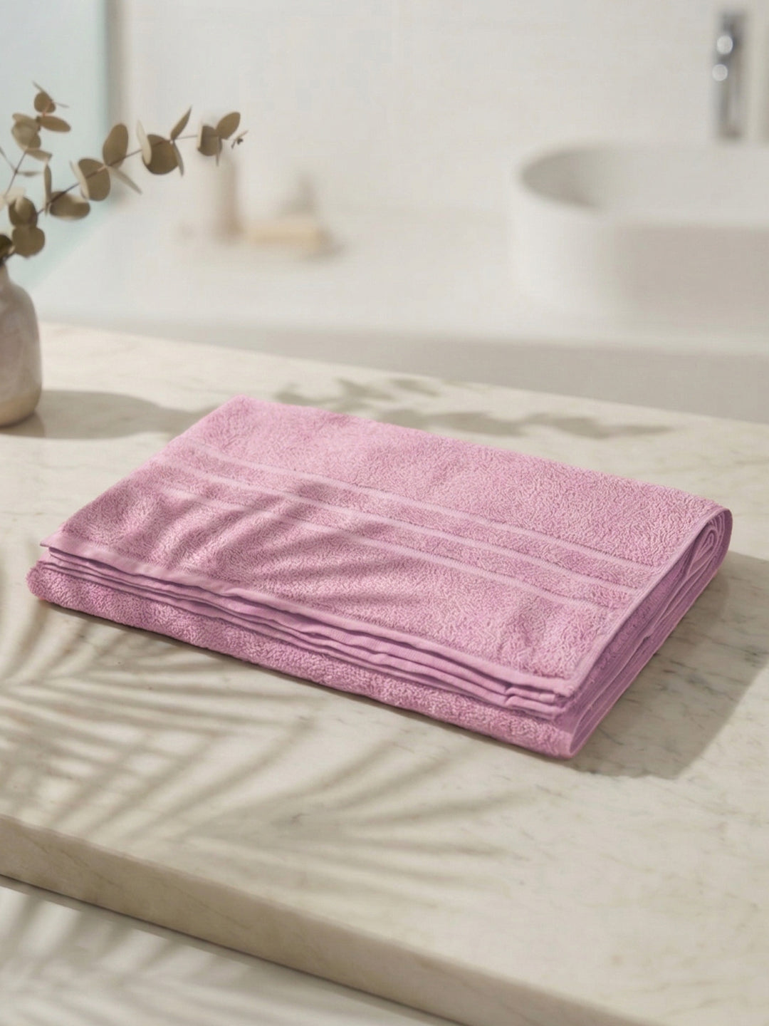 Essential Pink 100% Cotton Solid 340 GSM Bath Towel Soho 1 Pc Pvc Pack