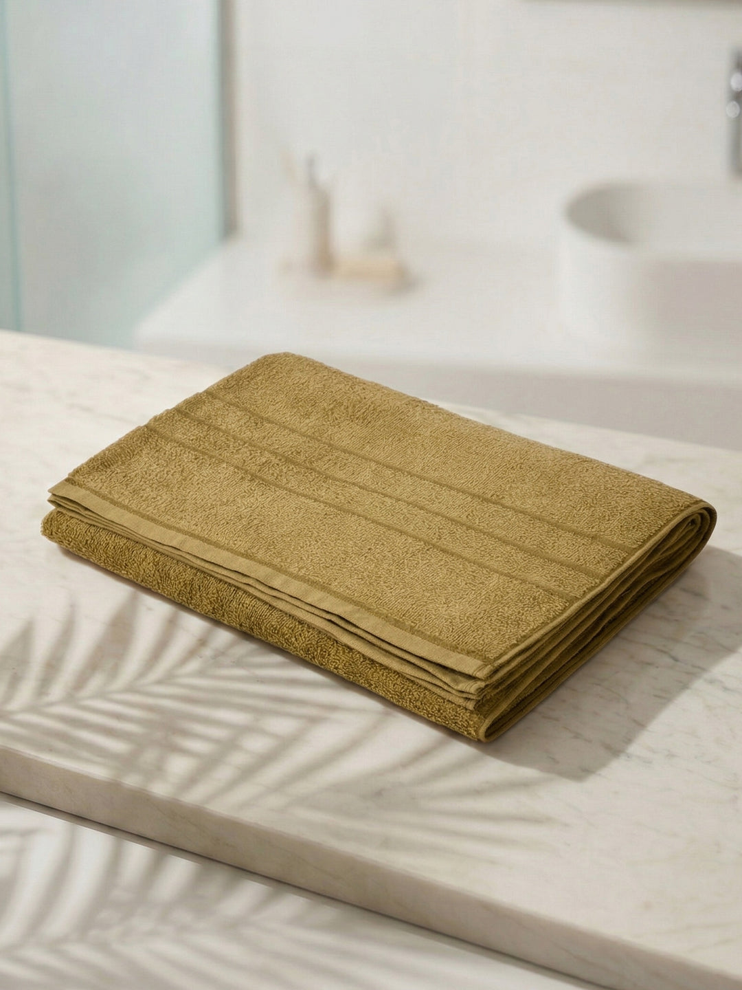 Essential Khaki 100% Cotton Solid 340 GSM Bath Towel Soho 1 Pc Pvc Pack