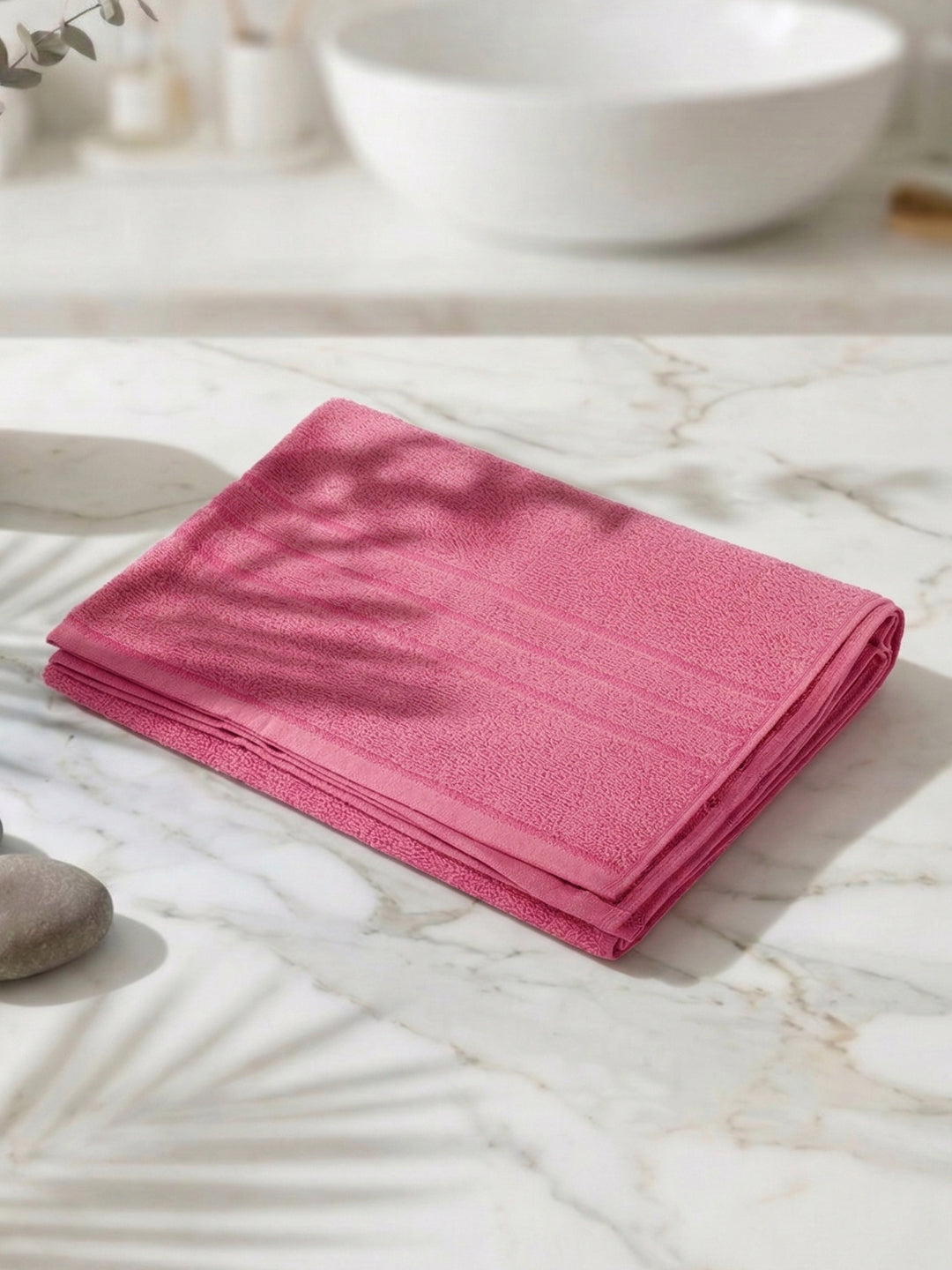 Essential Pink 100% Cotton Solid 340 GSM Bath Towel Soho 1 Pc Pvc Pack