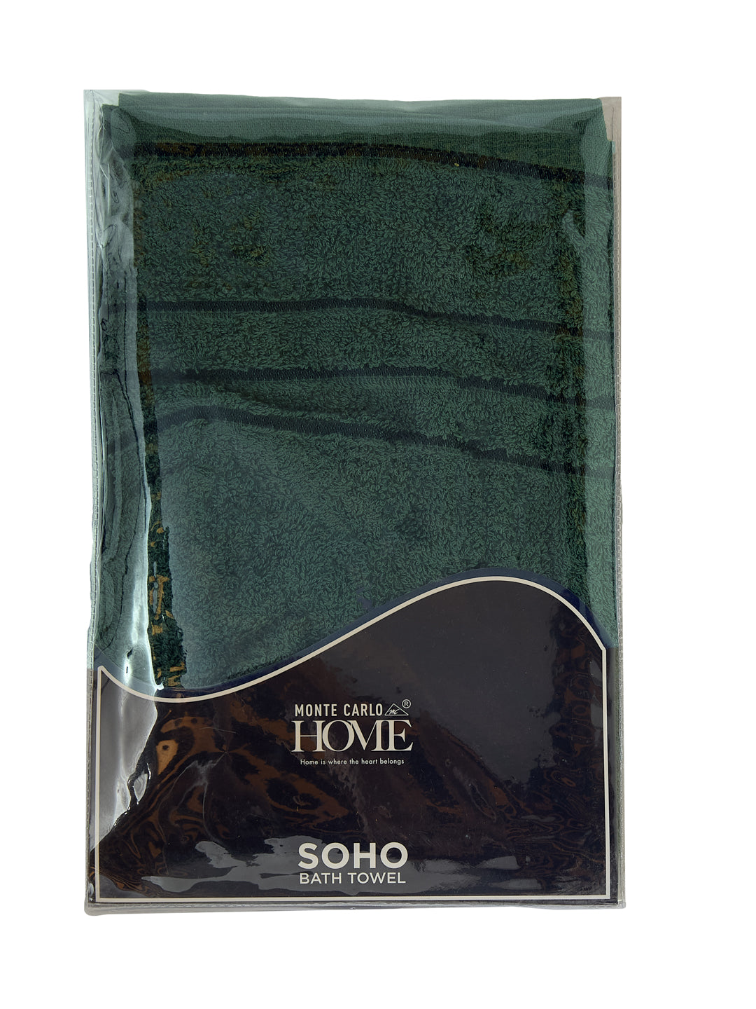 Essential Green 100% Cotton Solid 340 GSM Bath Towel Soho Small 1 Pc Pvc Pack